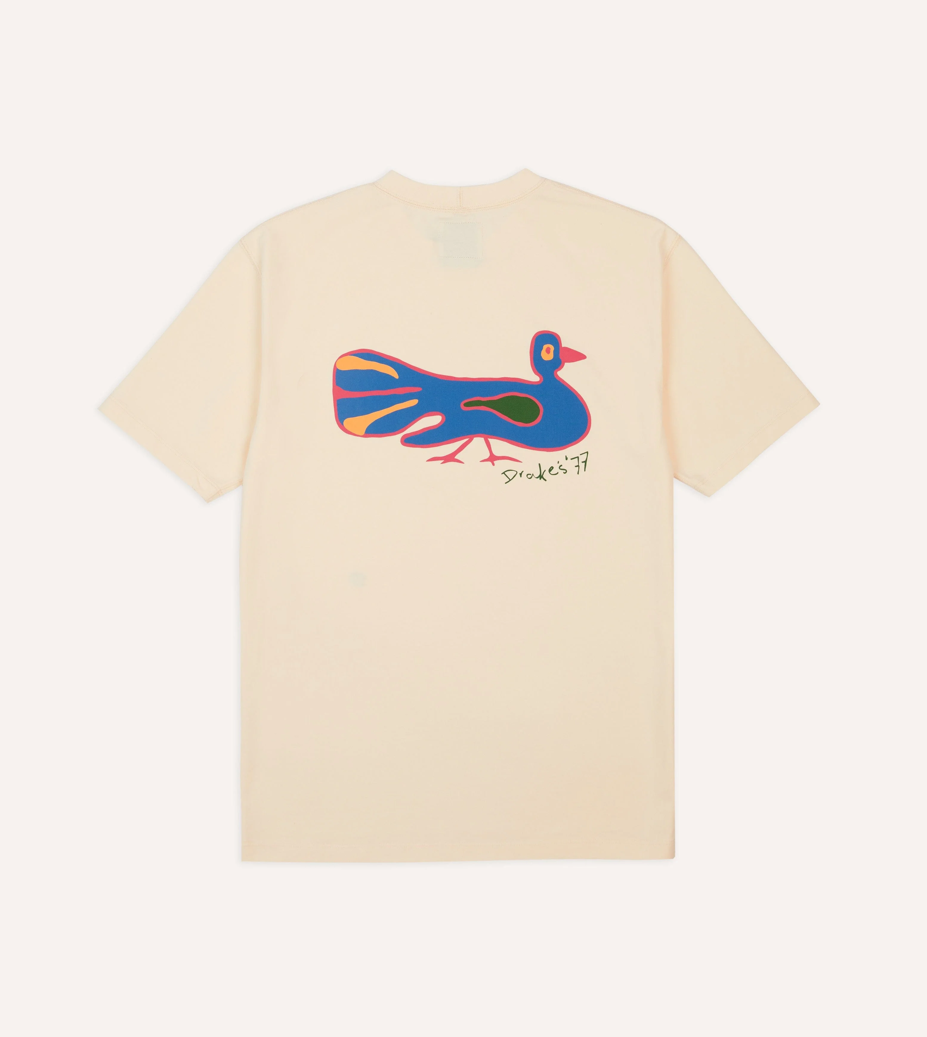 Antique White Peacock Print Short-Sleeve Hiking T-Shirt