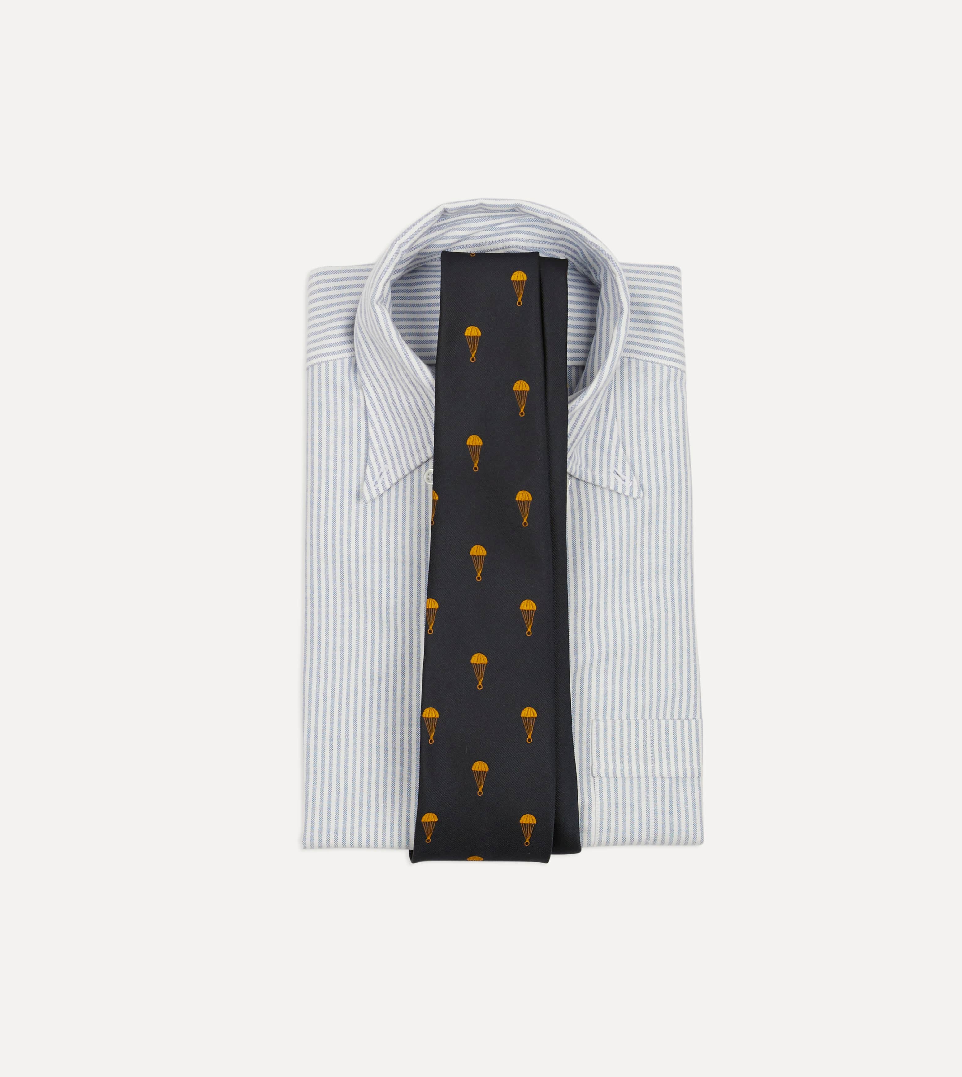 Black and Gold Parachute Motif Silk Tipped Tie - Image 2