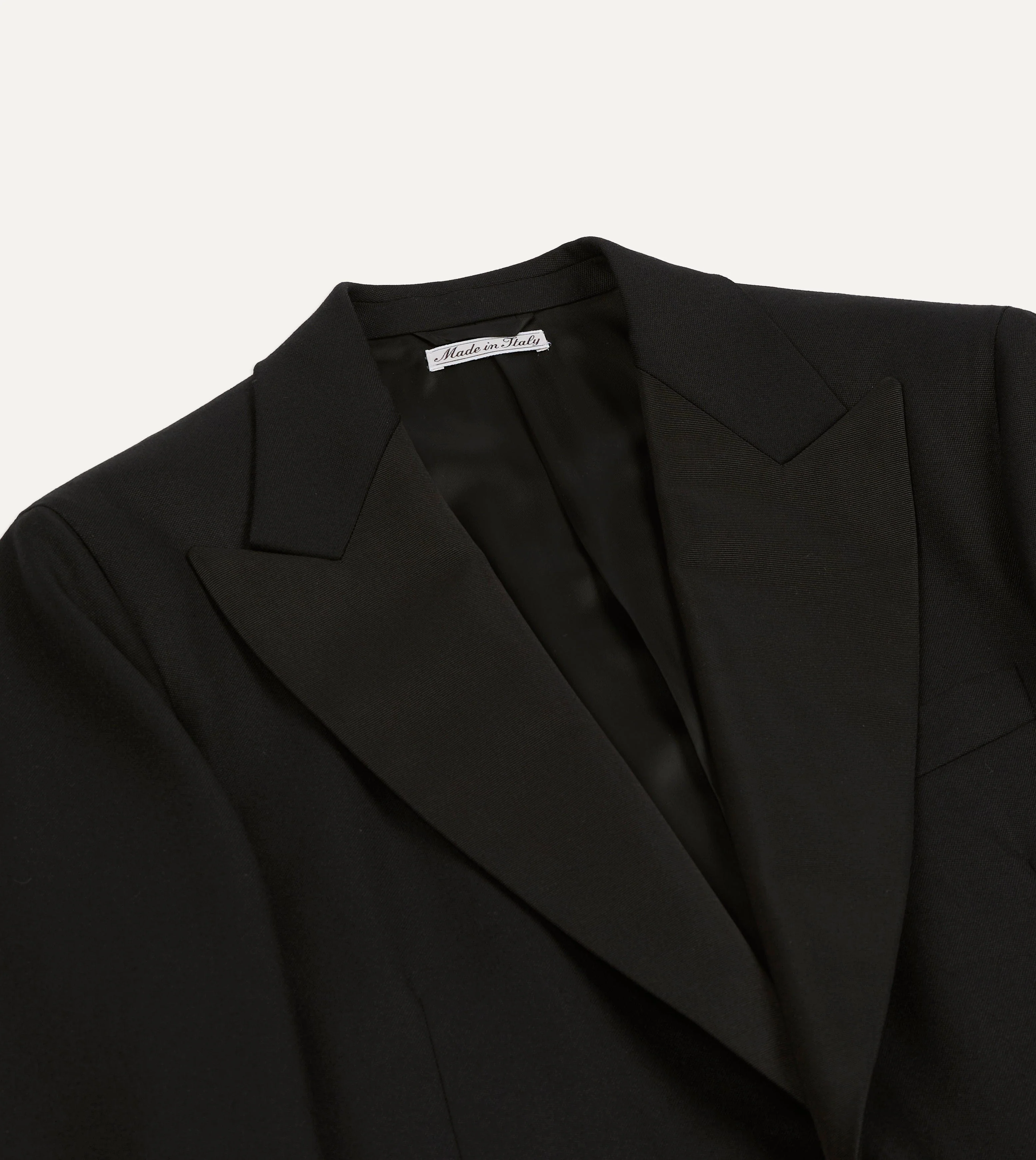 Black Barathea Wool Dinner Jacket - Image 3