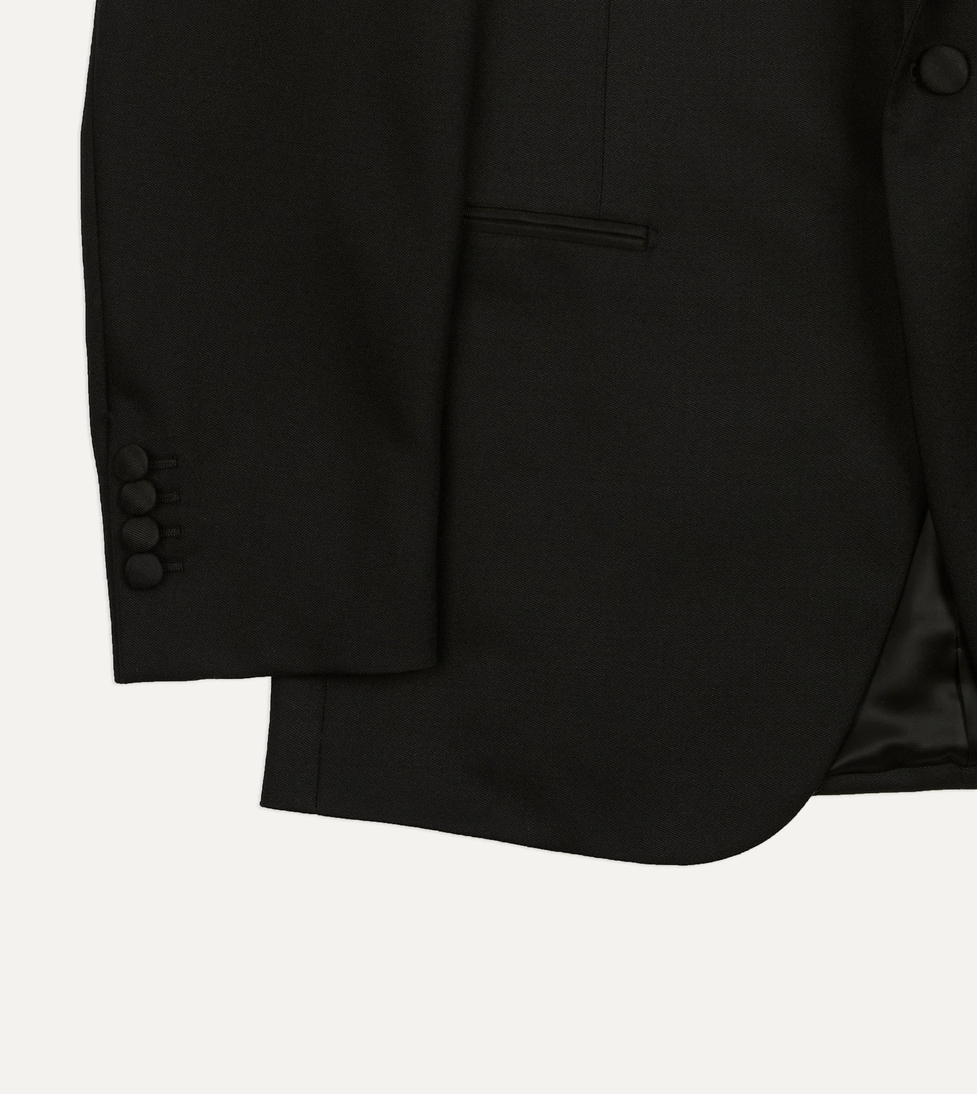 Black Barathea Wool Dinner Jacket - Image 6