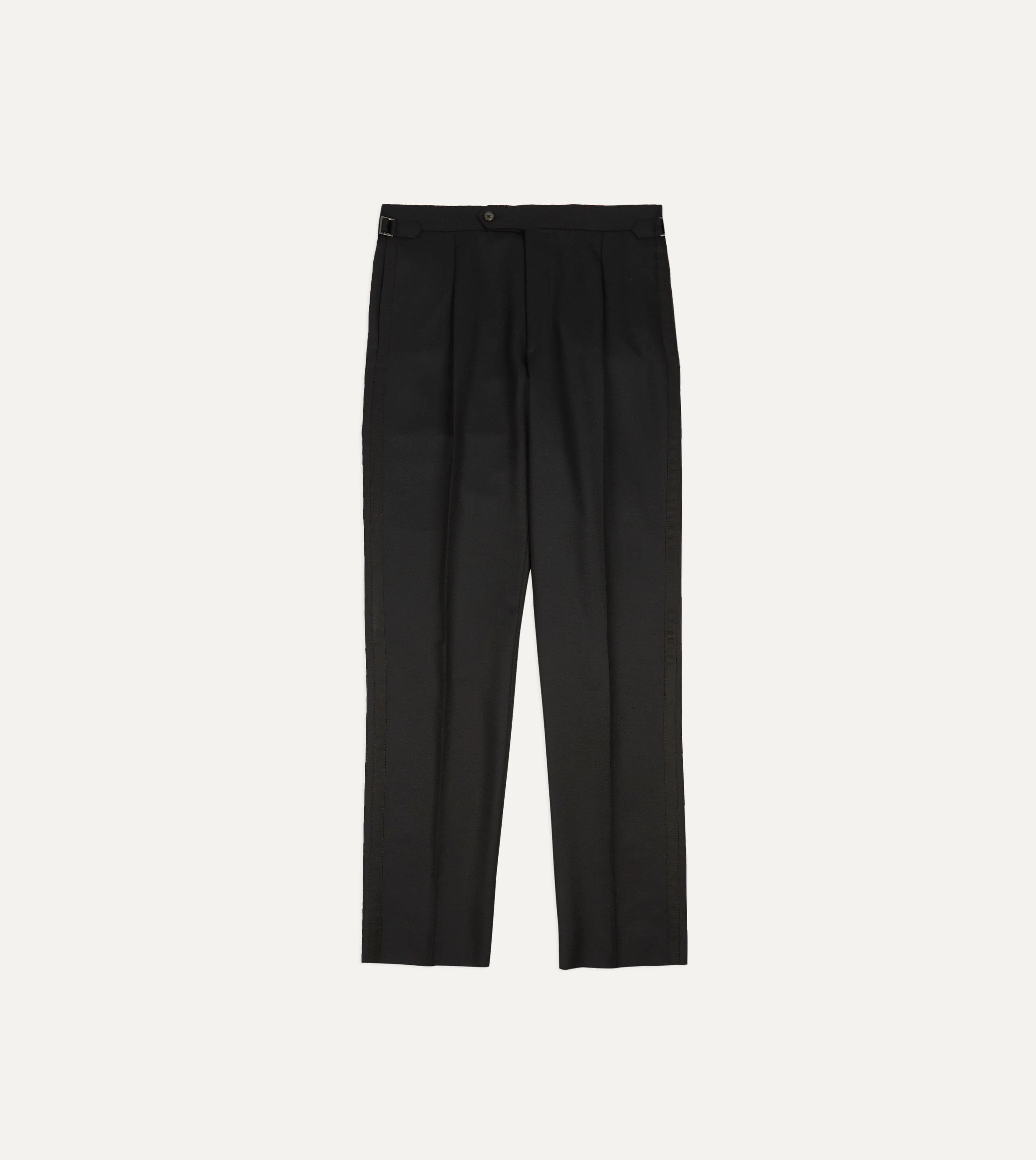 Black Barathea Wool Dinner Trousers - Image 3