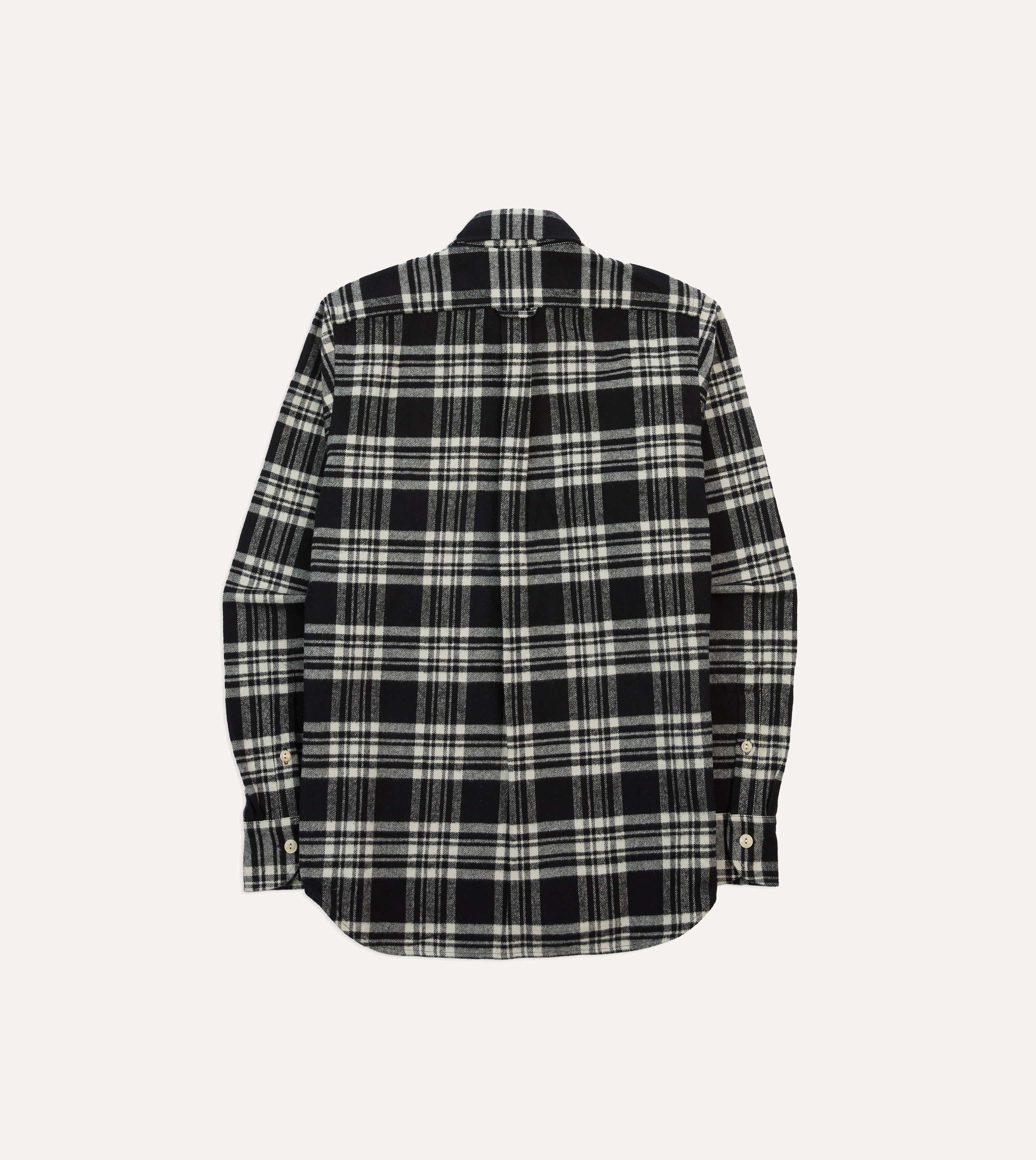 Black Check Cotton Two-Pocket Work Shirt - Image 6