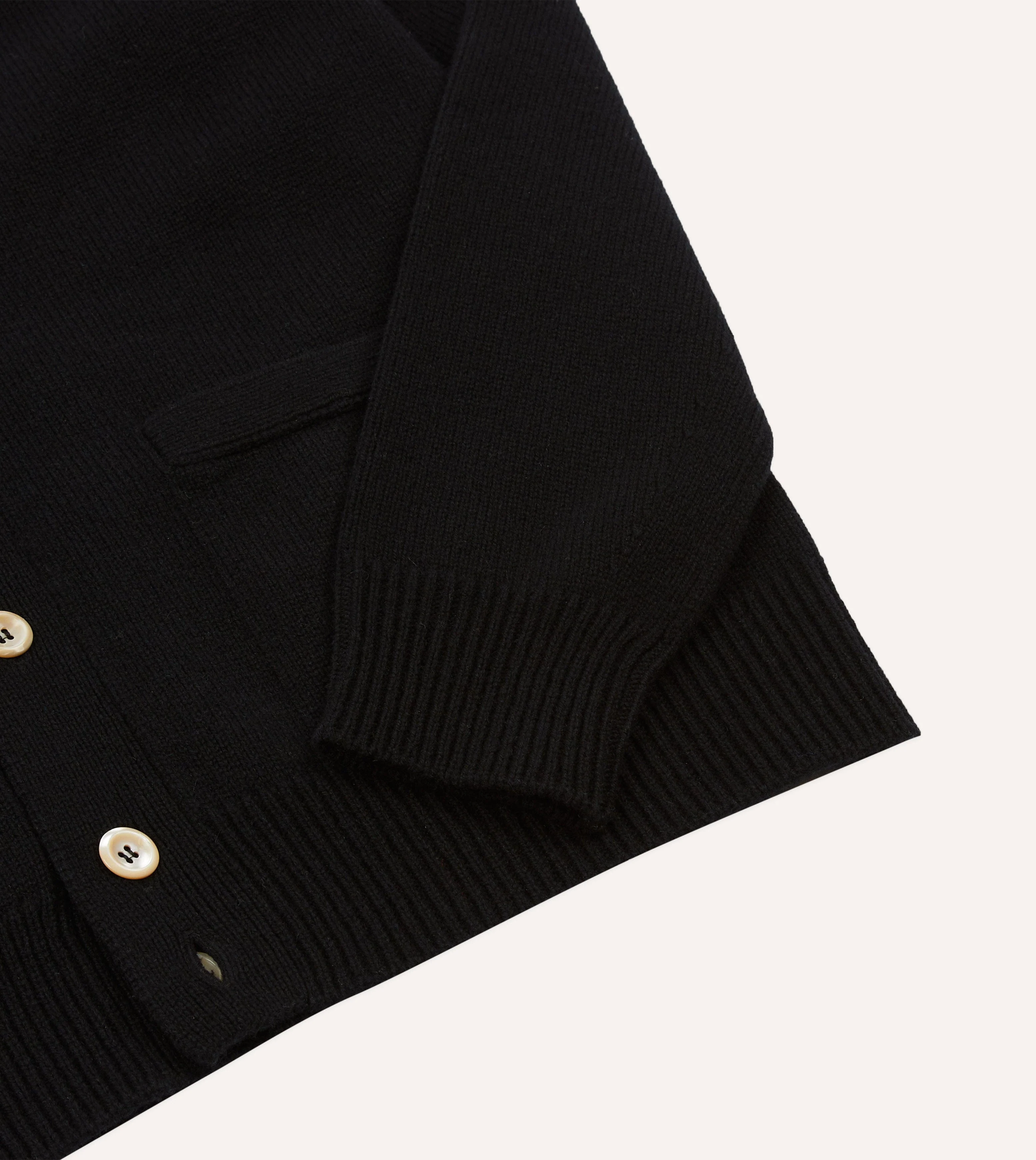Black Lambswool 6 Button Cardigan - Image 5