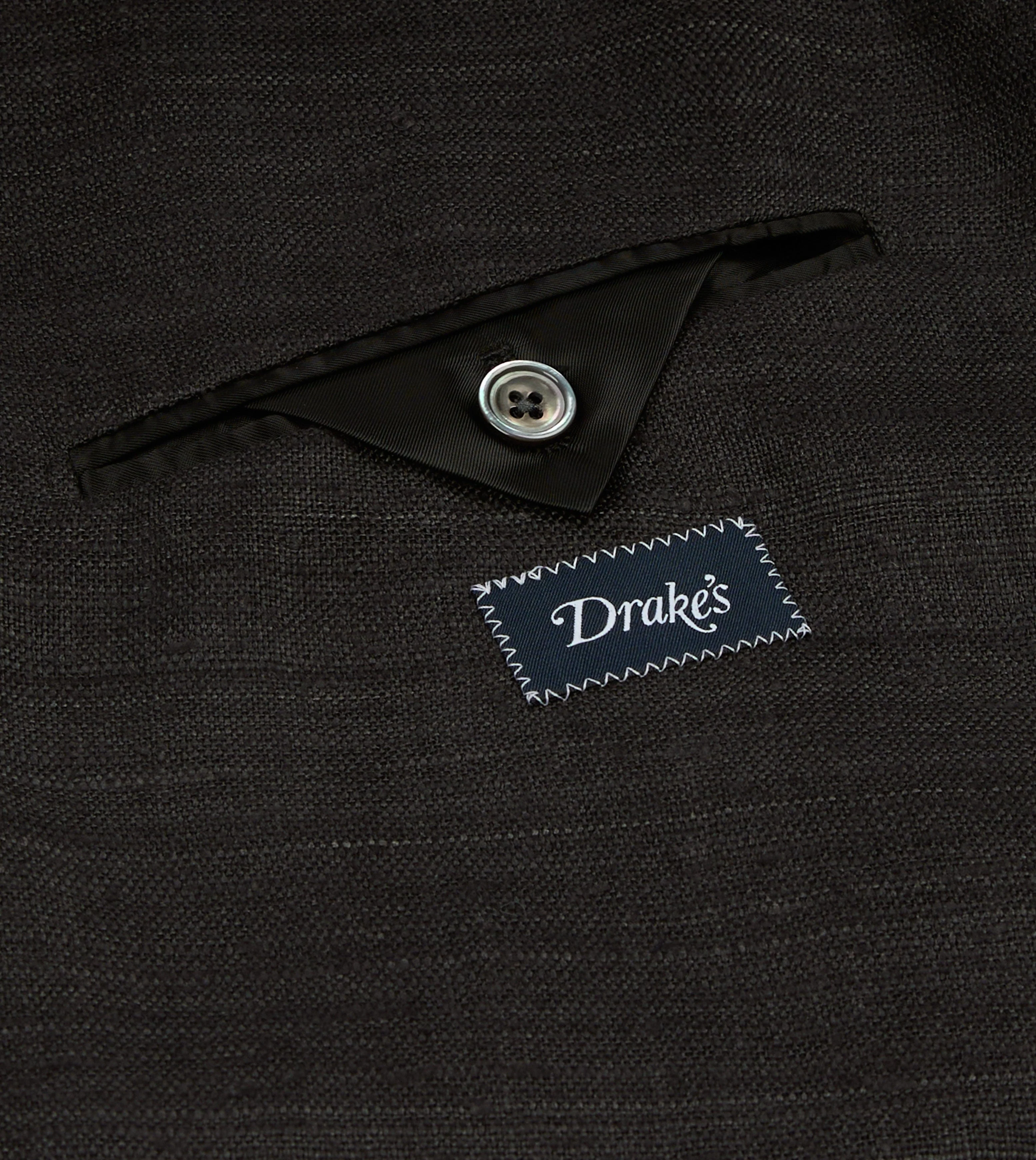 Black Tussah Silk Double-Breasted Evening Jacket - Image 7