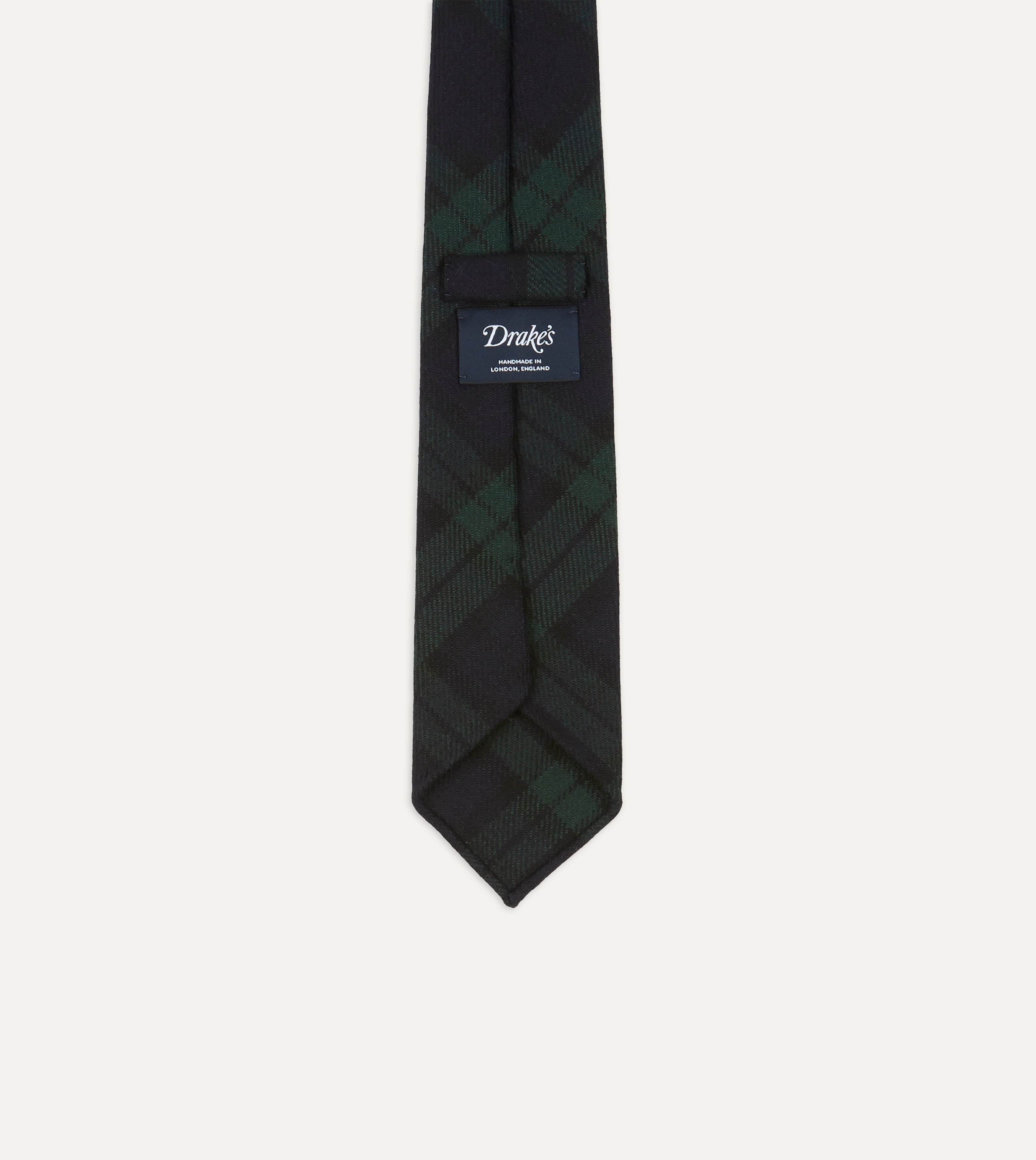 Blackwatch Check Hand Rolled Wool Tie - Image 4