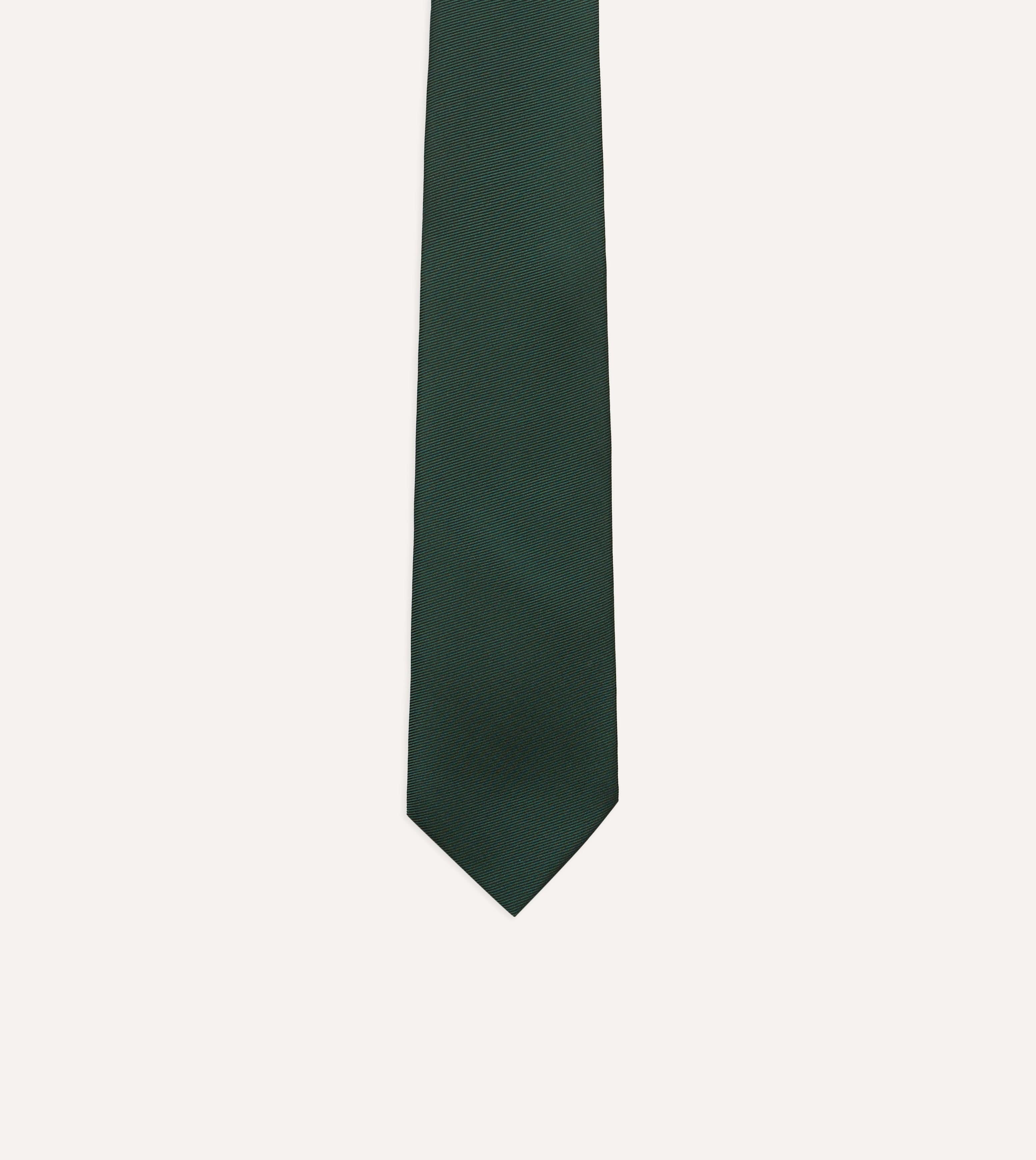 Bottle Green 50oz Silk Twill Tipped Tie - Image 4