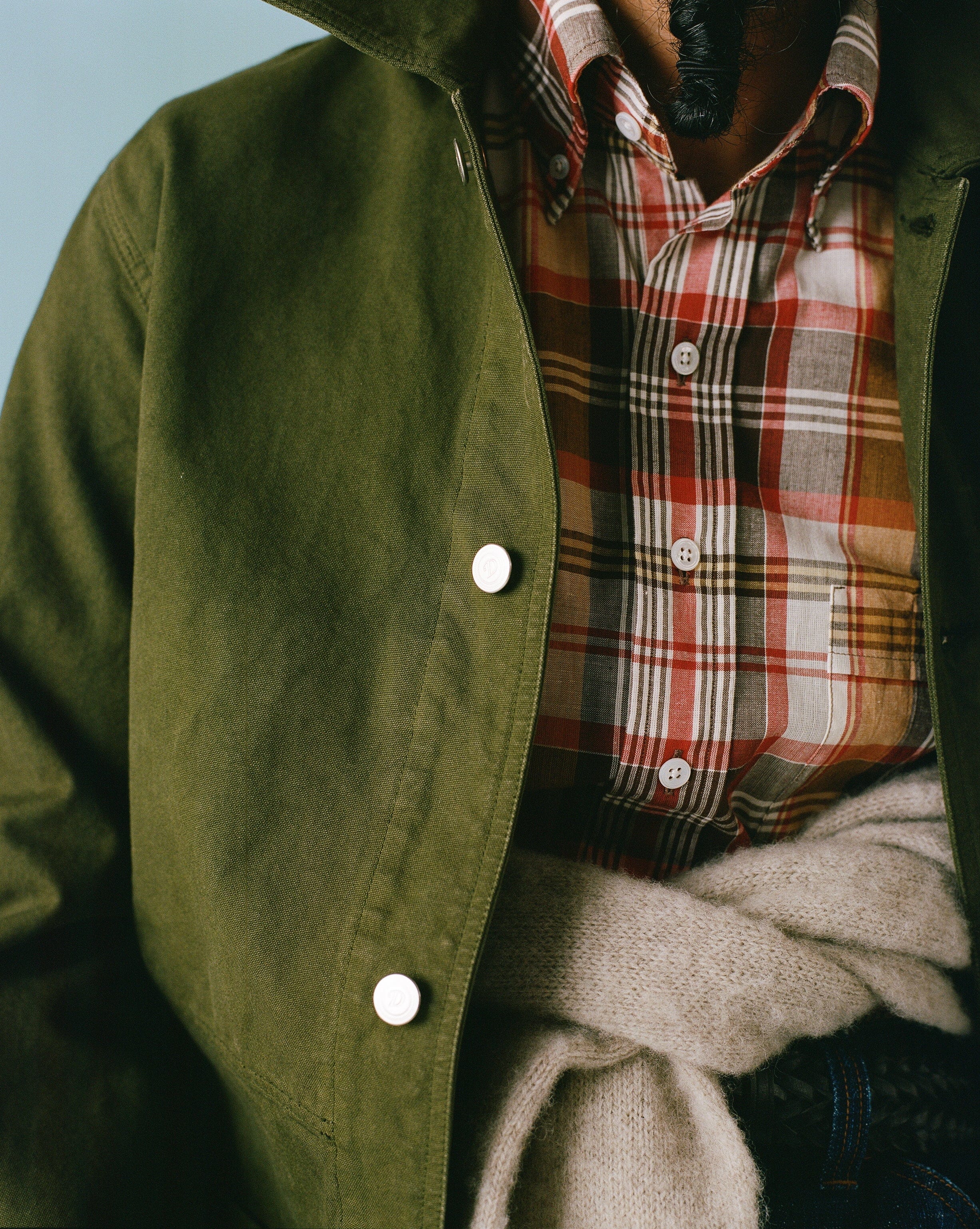 Brown and Red Madras Check Cotton Button-Down Shirt - Image 8