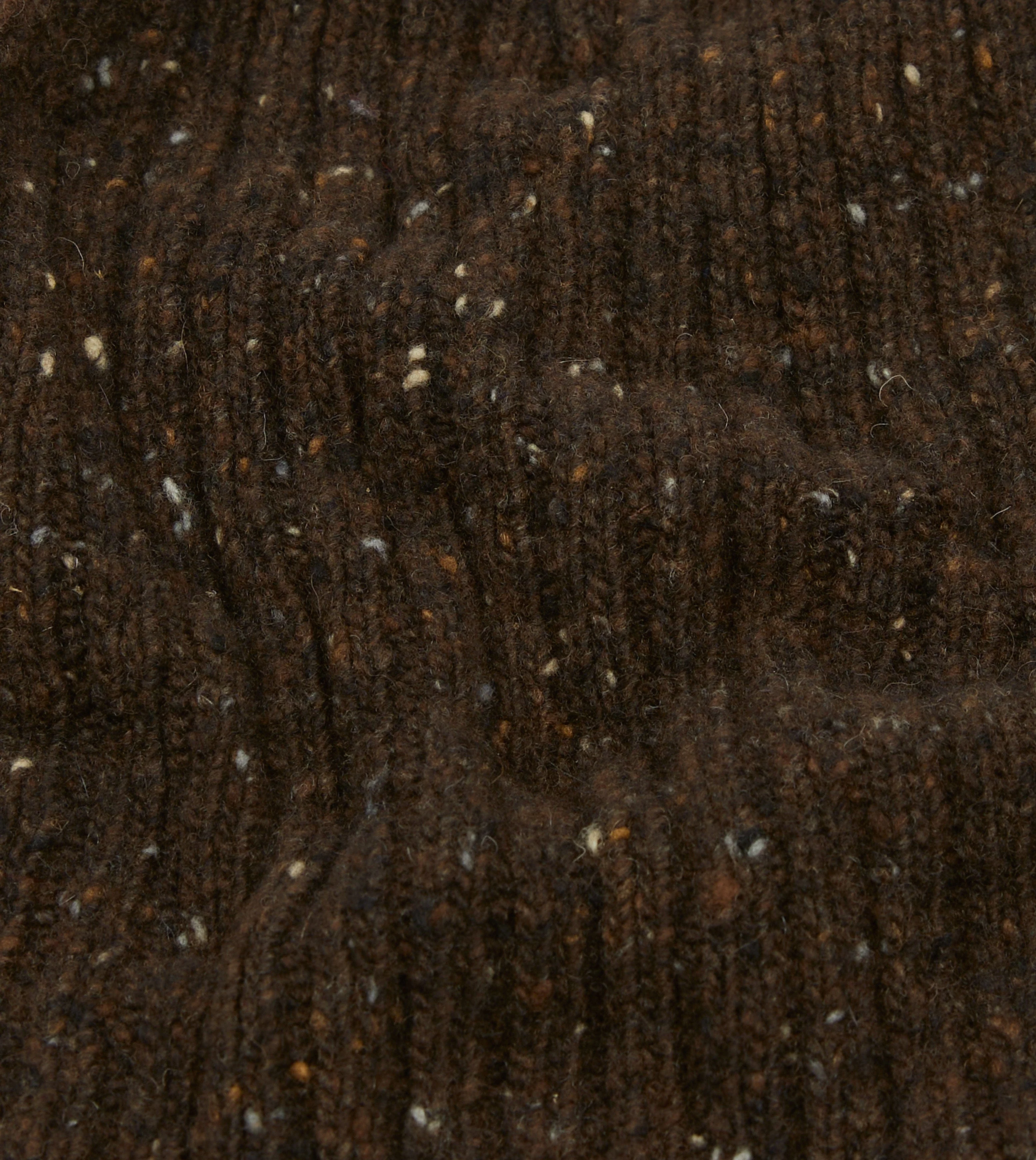 Brown Donegal Ribbed Merino Knit Cap - Image 2