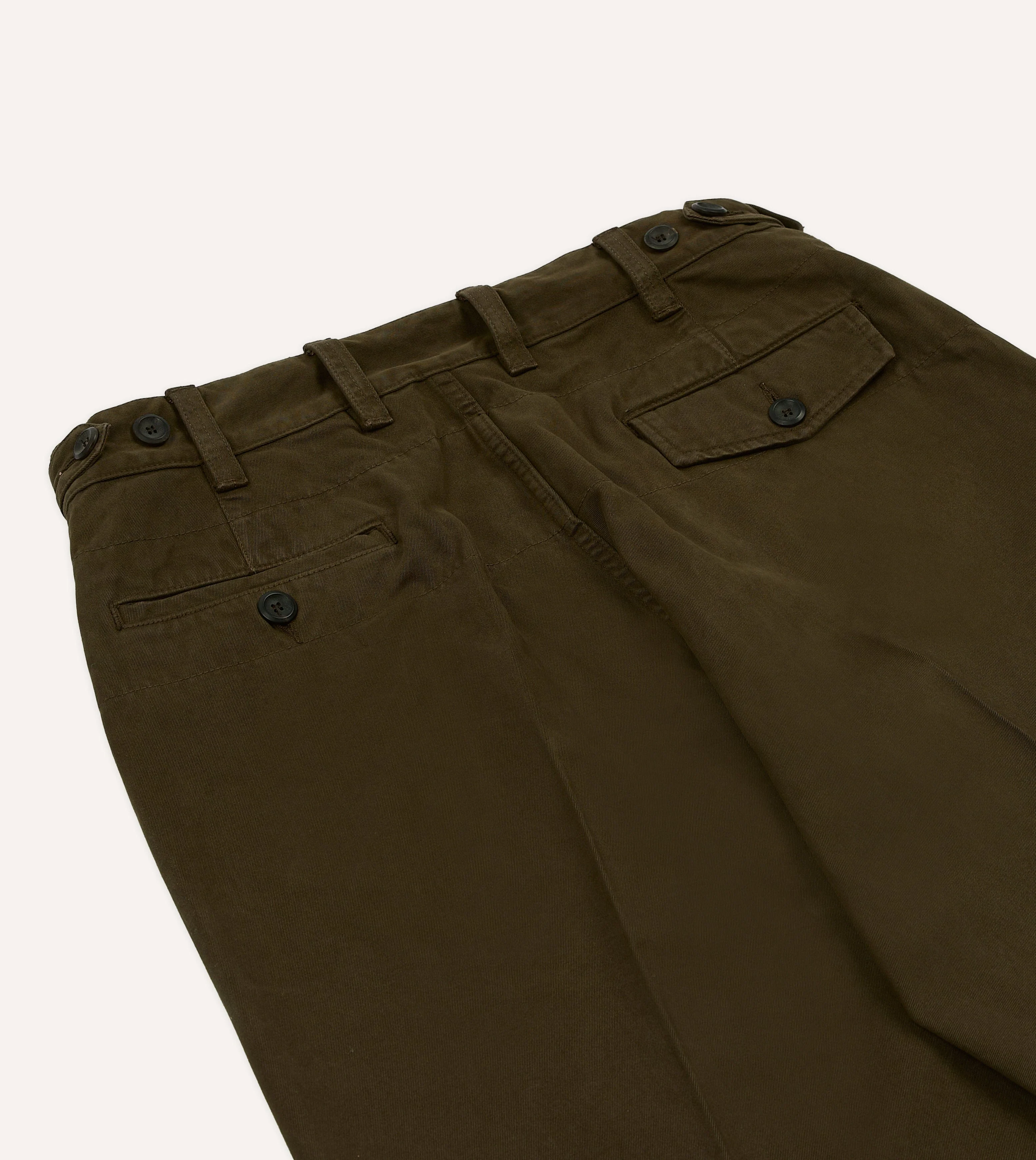 Brown Heavy Cotton Flat Front Chino - Image 5