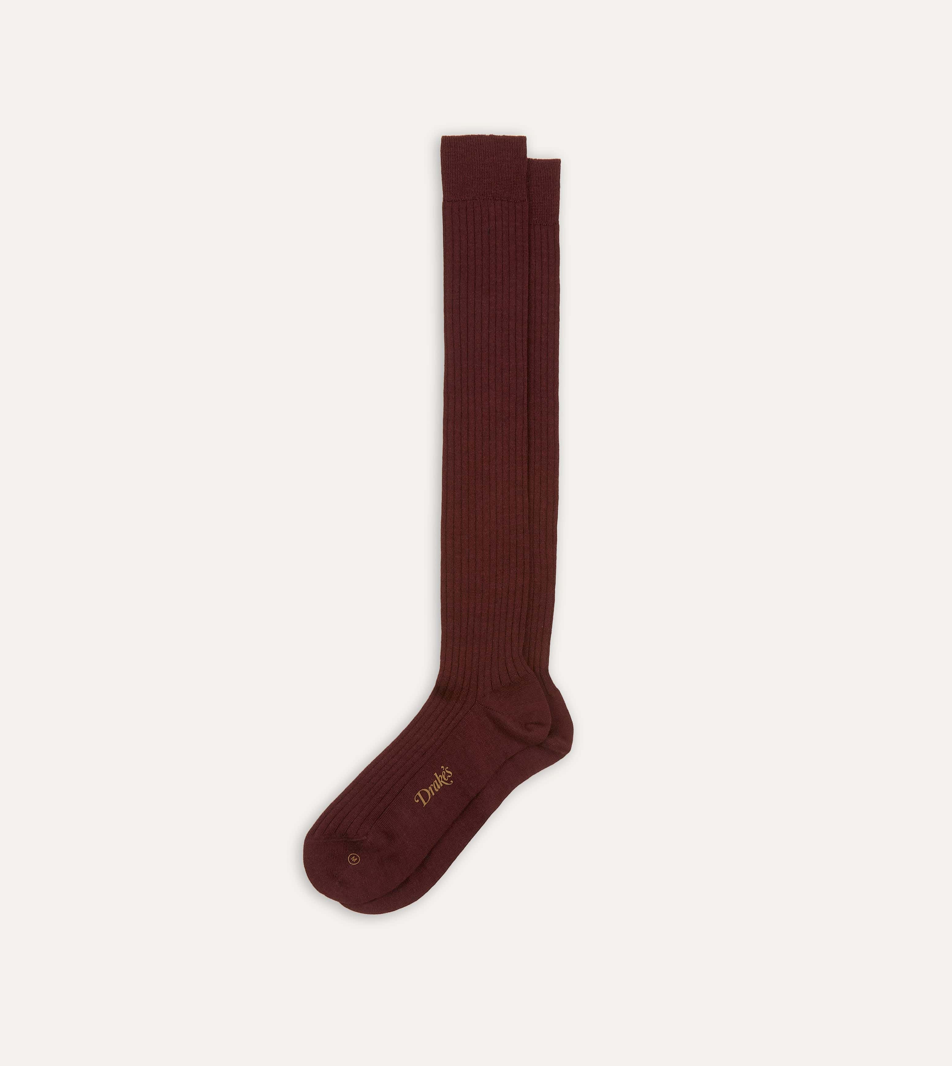 Burgundy Wool Over-The-Calf Socks - Image 3