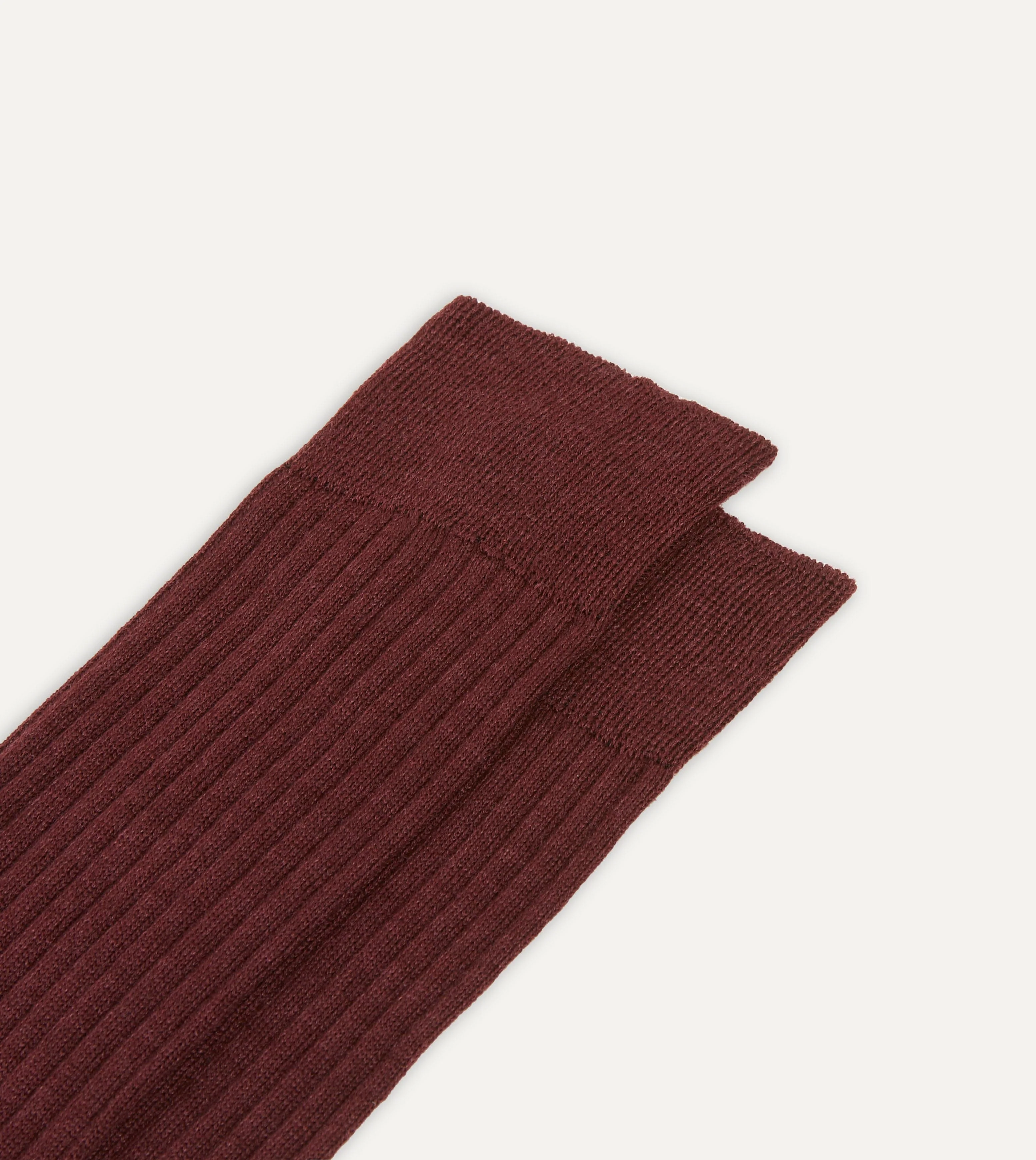 Burgundy Wool Over-The-Calf Socks - Image 4