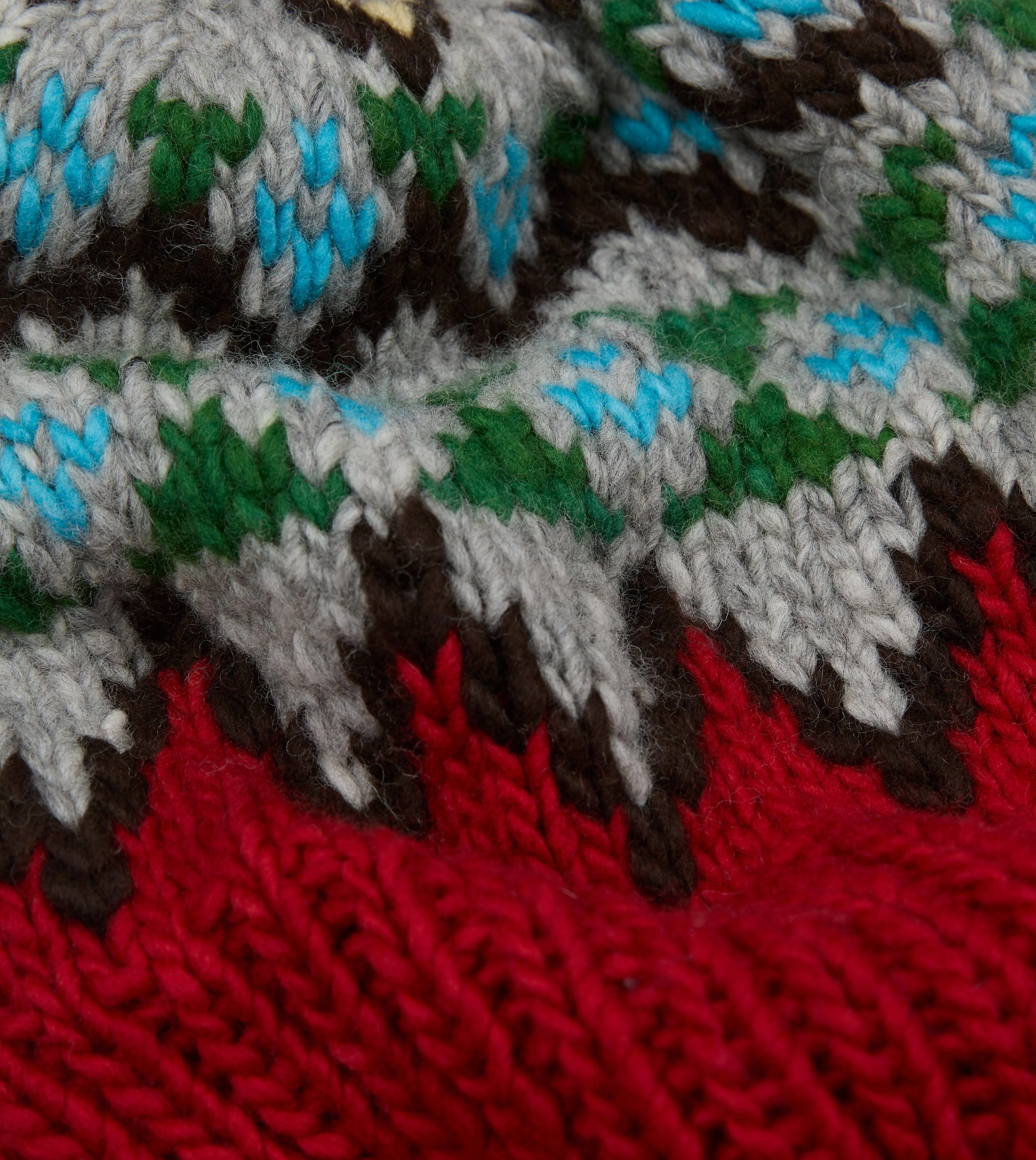 Chamula Red Fairisle Merino Knit Cap - Image 2