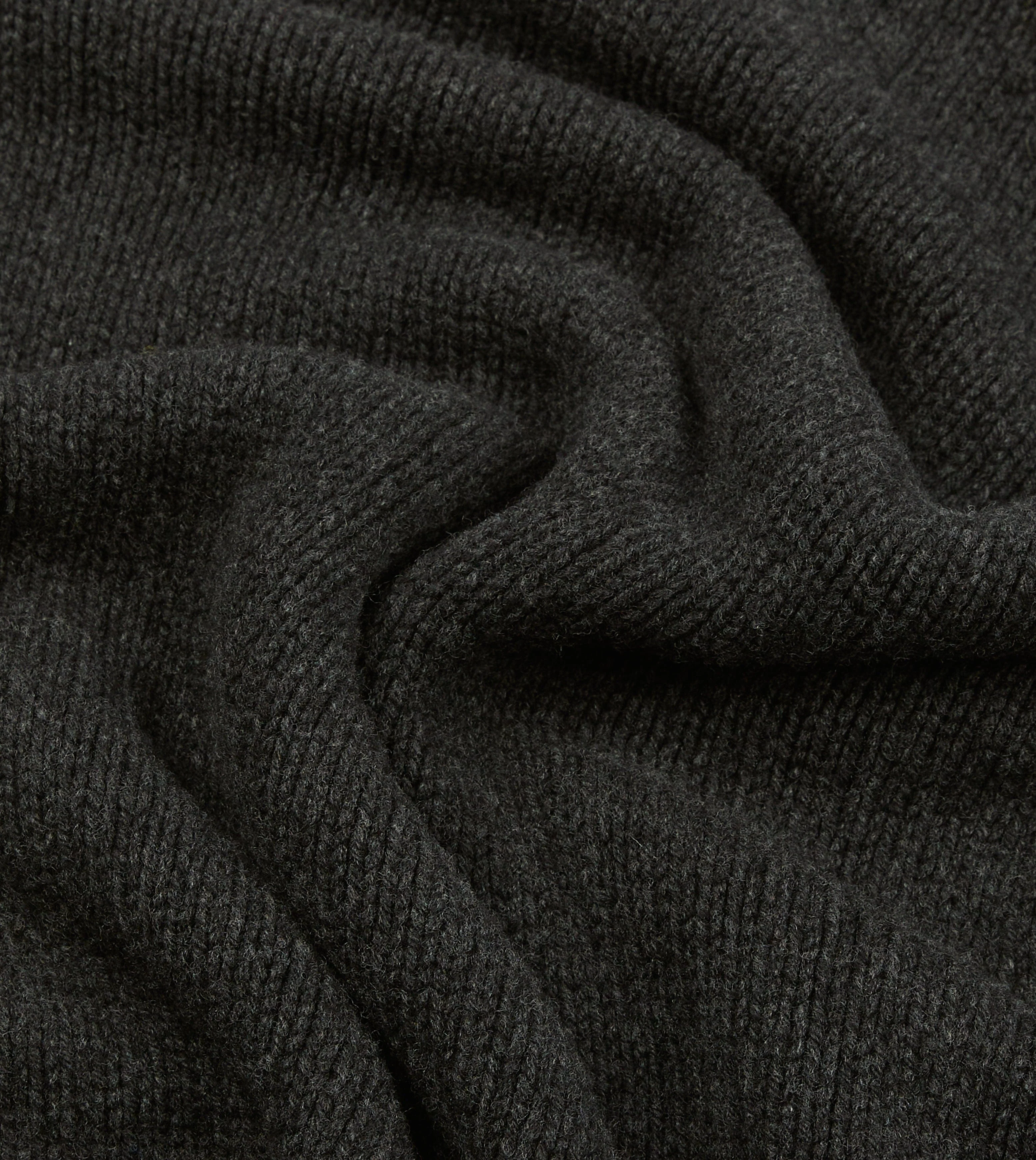 Charcoal Lambswool Submariner Roll Neck Jumper - Image 2