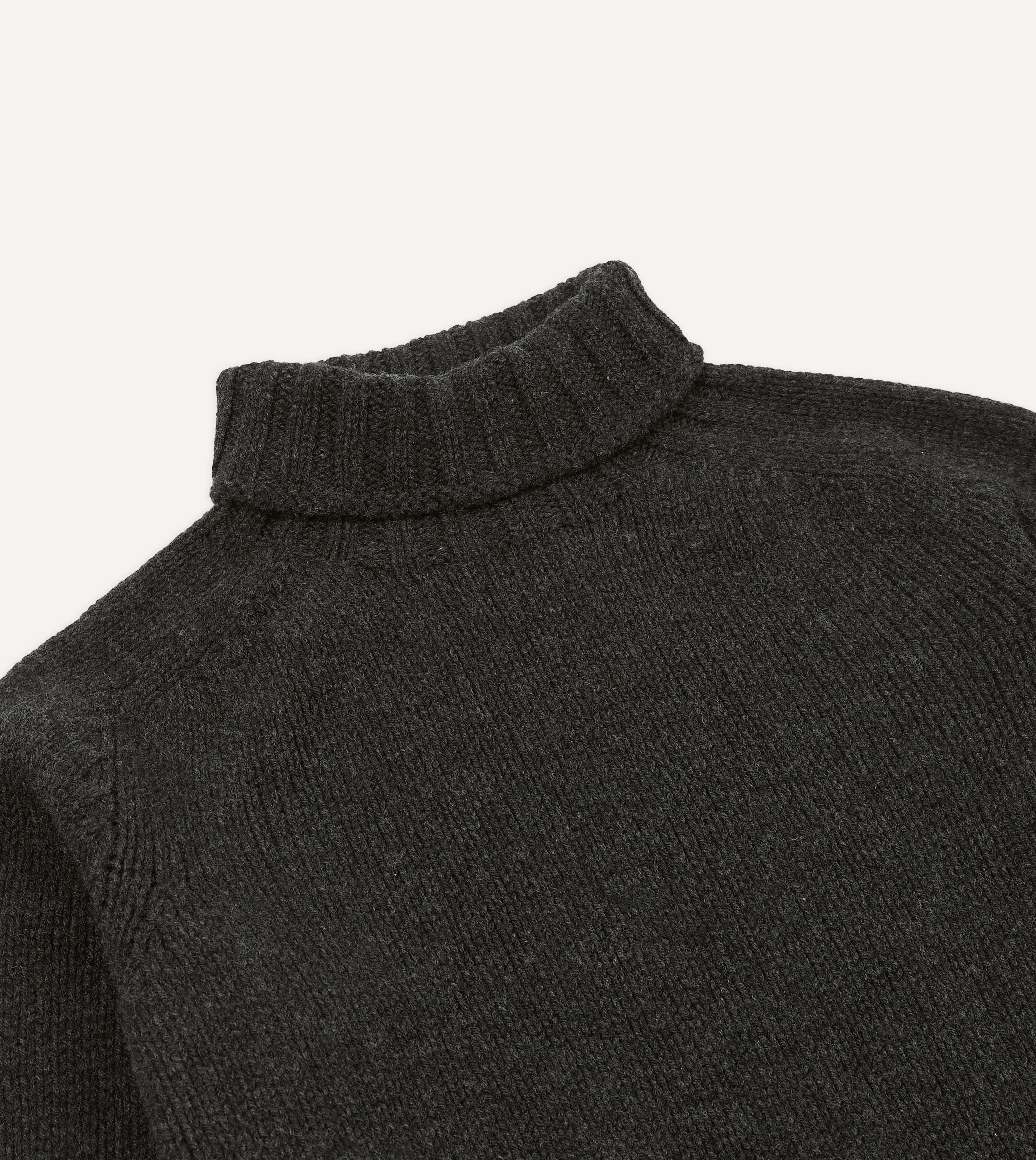Charcoal Lambswool Submariner Roll Neck Jumper - Image 3