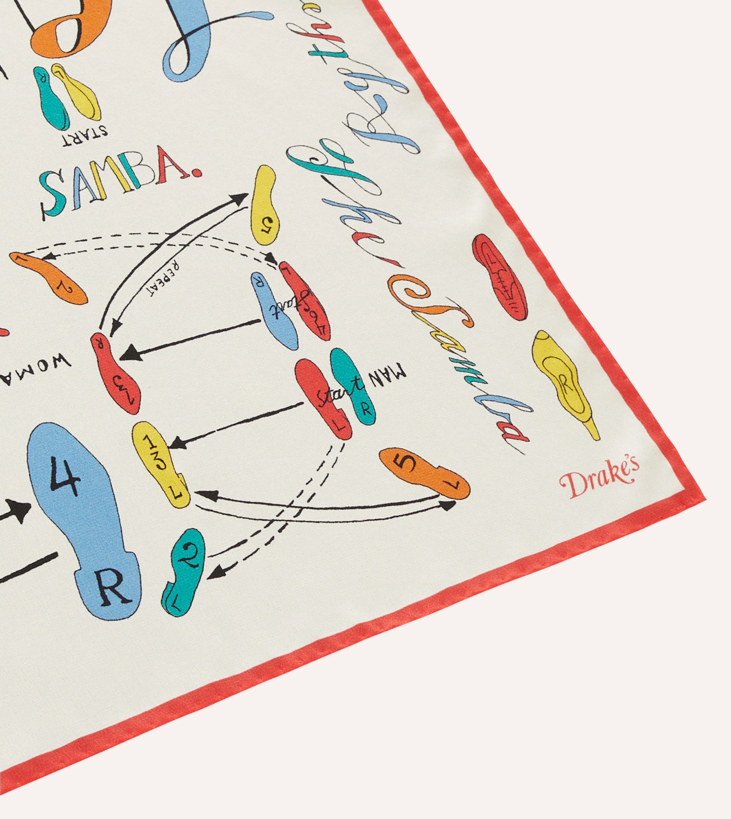 Dance Steps Print Silk Bandana - Image 3