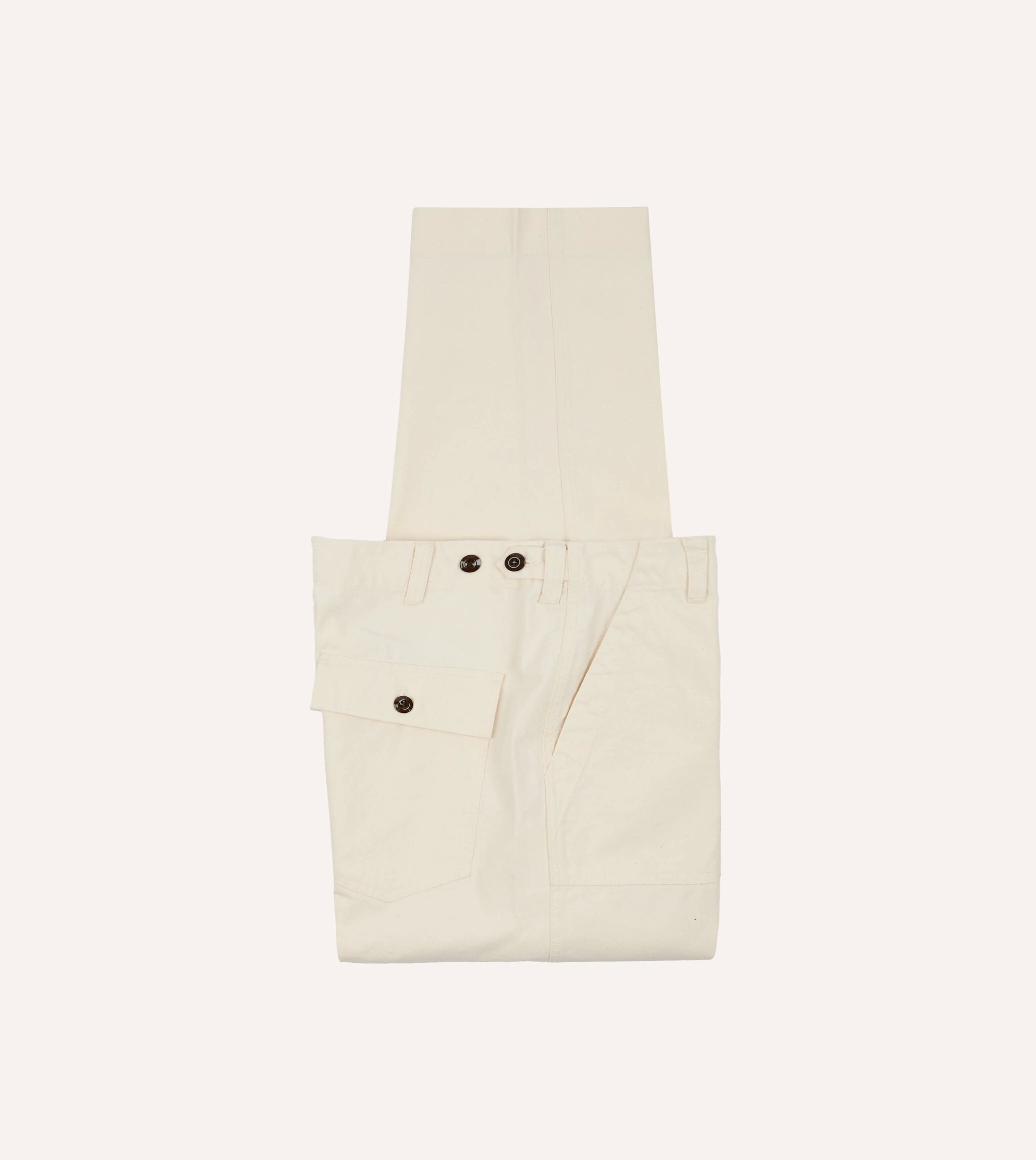 Ecru Cotton Twill Fatigue Trouser