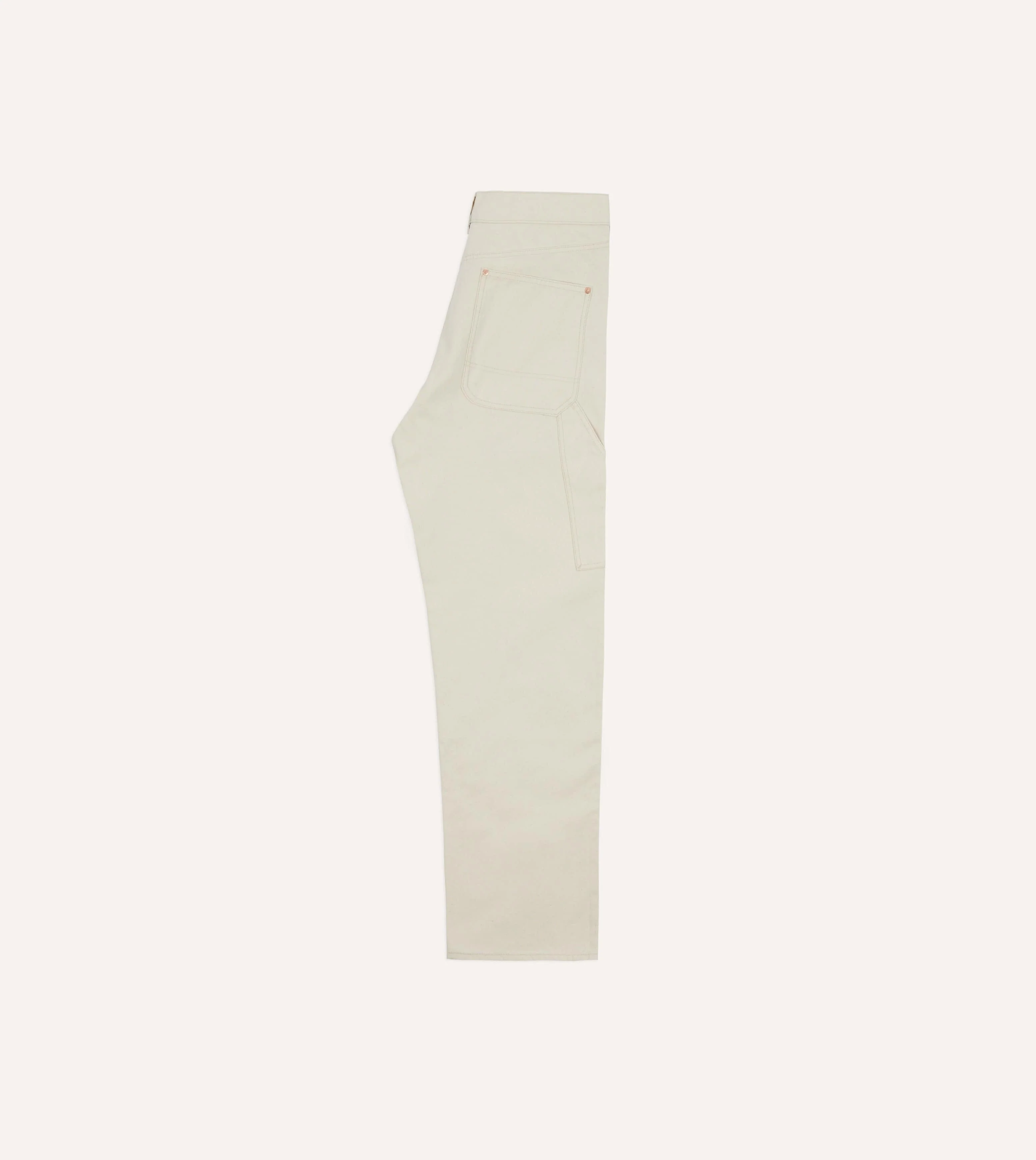 Ecru Cotton Canvas Carpenter Jeans - Image 6