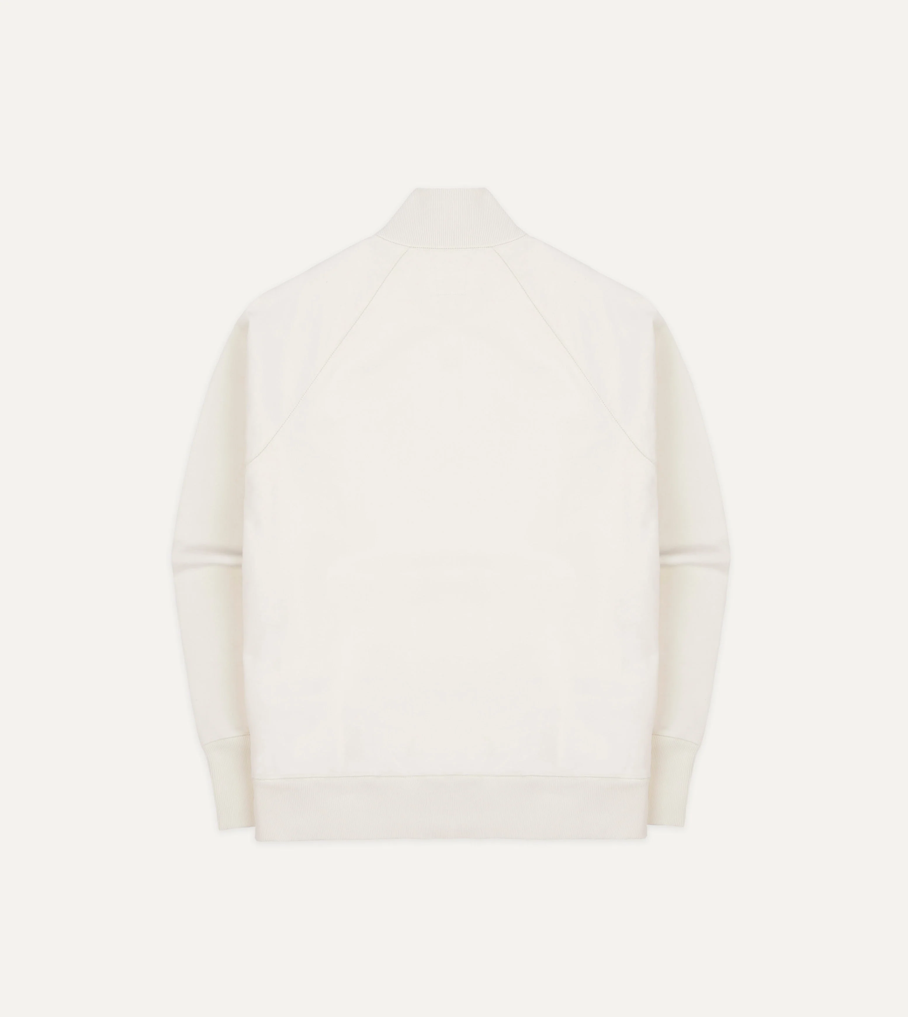 Ecru Cotton Quarter Zip Sweatshirt - Image 5