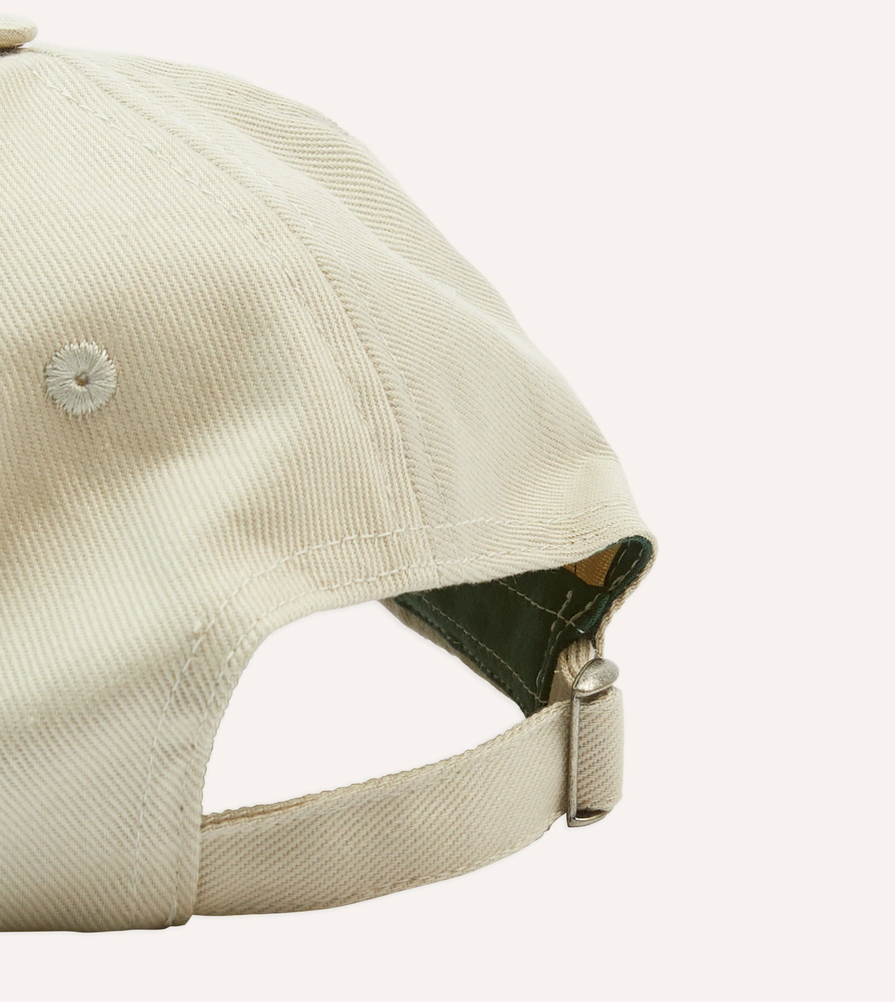Ecru Flower Cotton Twill Baseball Cap - Image 2