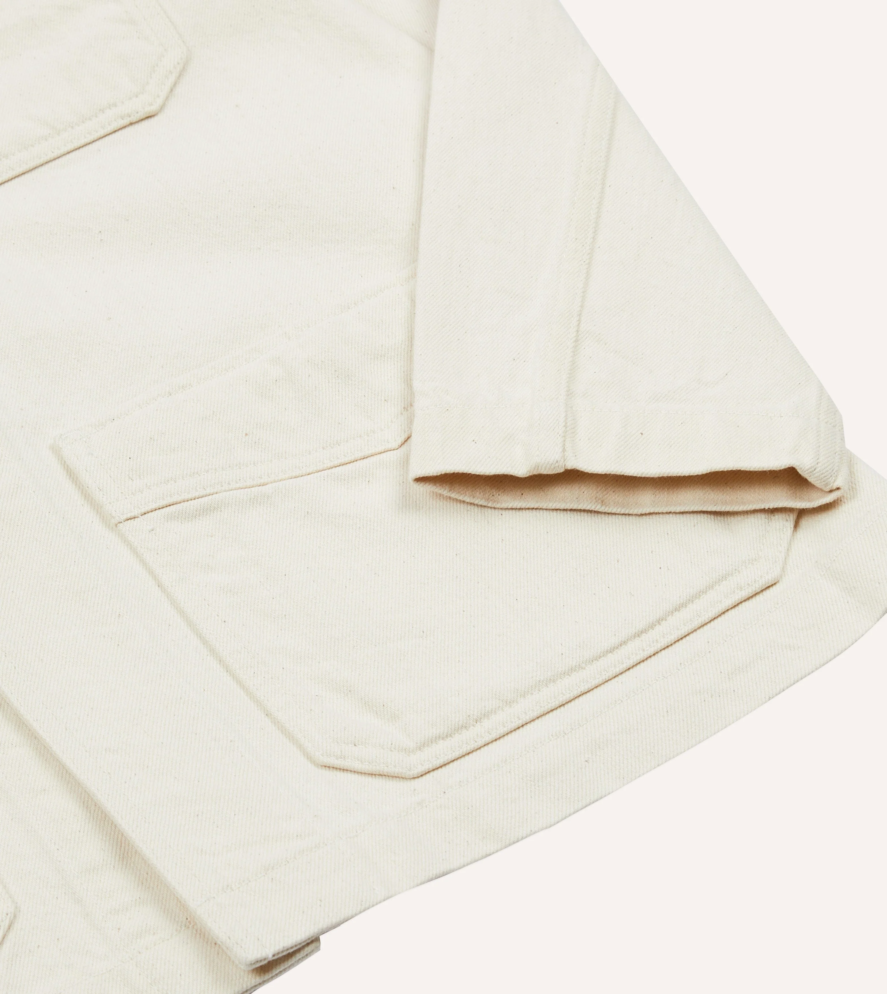 Ecru Heavy Twill Cotton Five-Pocket Chore Jacket - Image 7