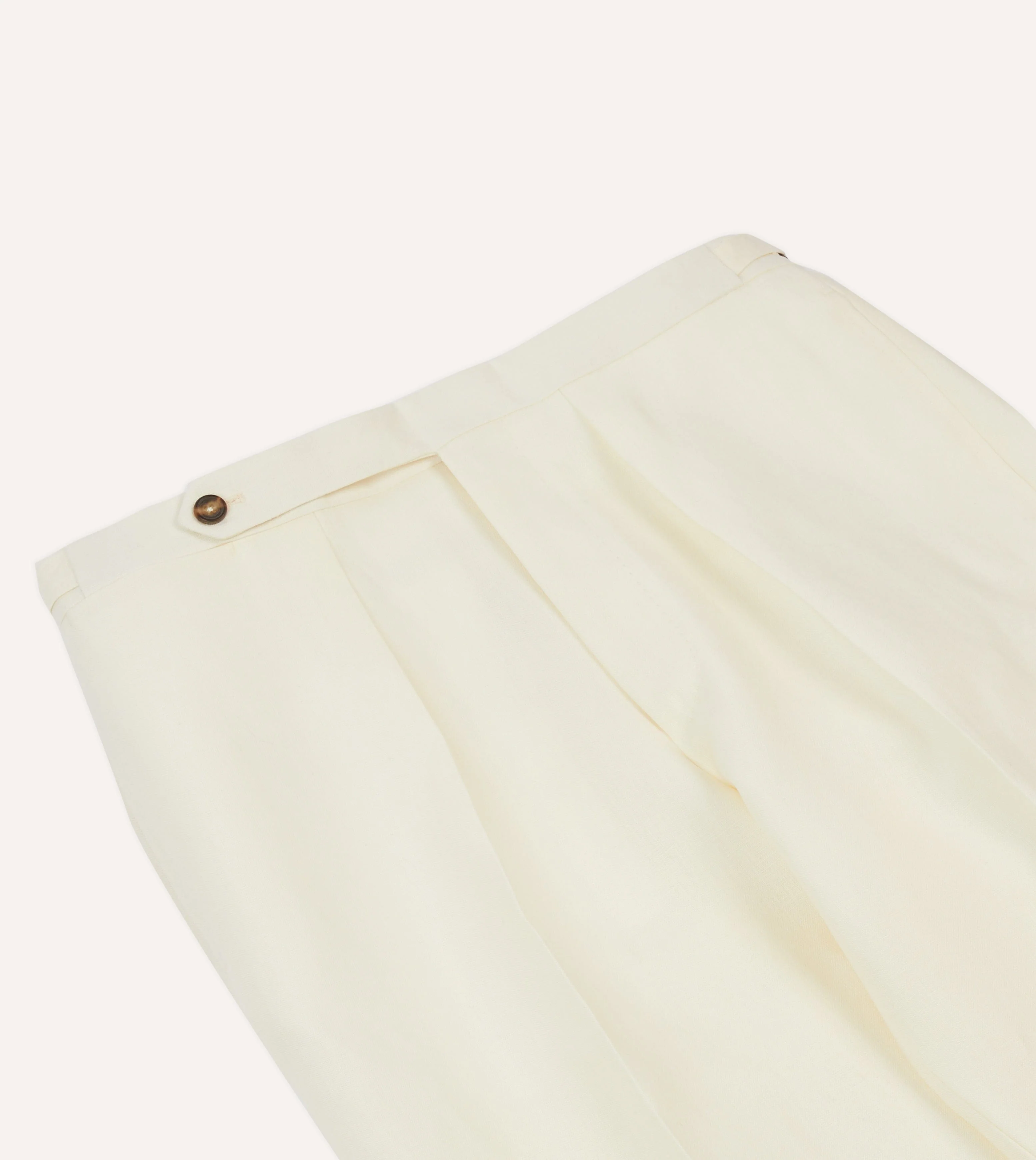 Ecru Irish Linen Single Pleat Trouser - Image 4
