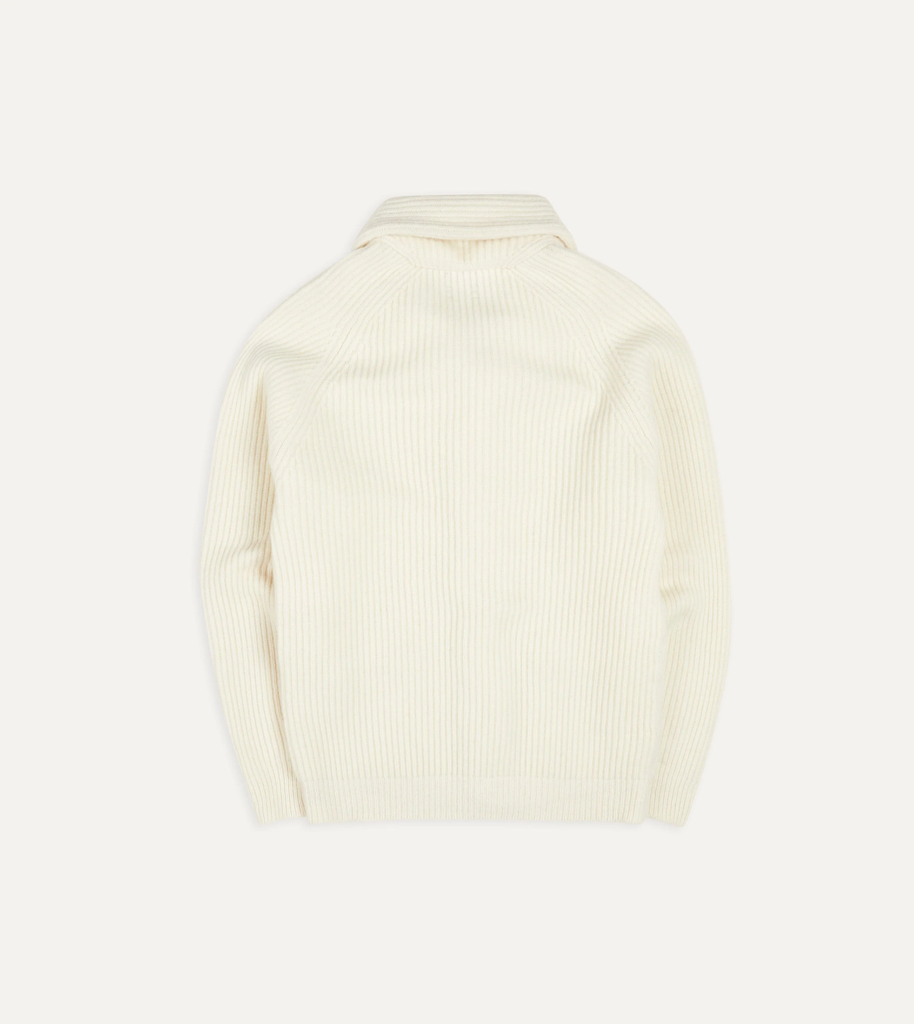 Ecru Lambswool Shawl Collar Cardigan - Image 6