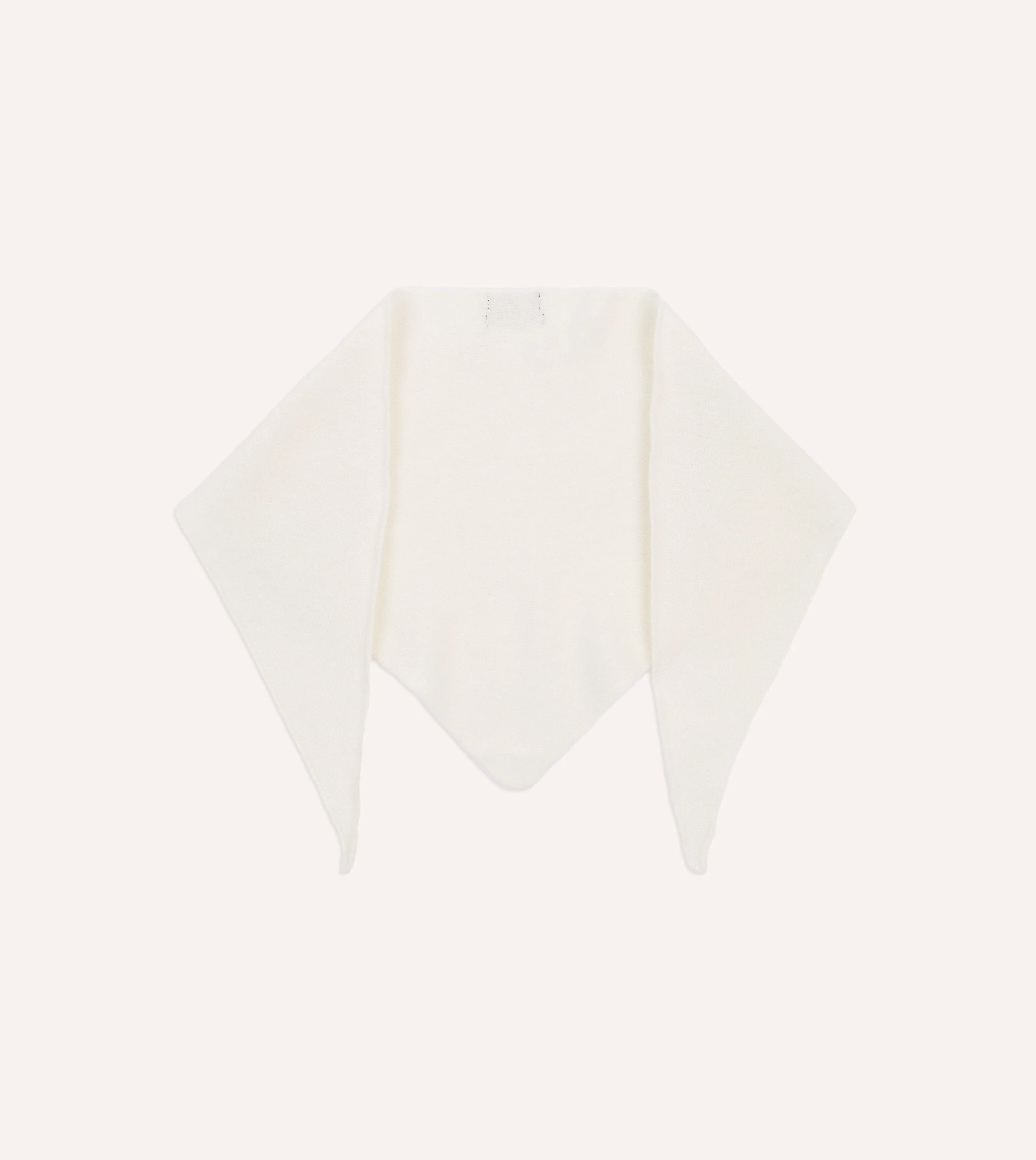 Ecru Lambswool Triangle Neck Scarf - Image 4