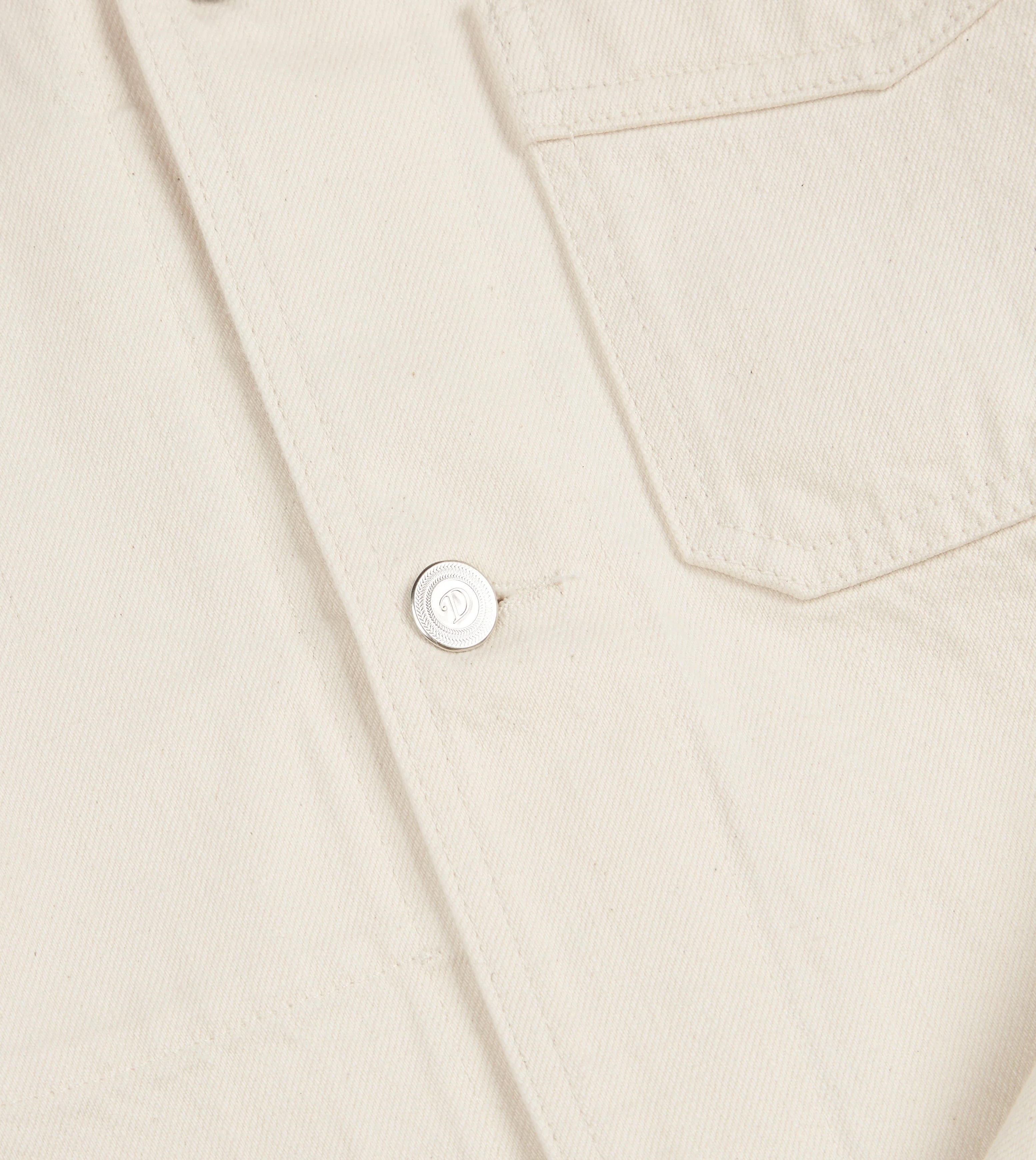 Ecru Selvedge Denim Five-Pocket Chore Jacket - Image 6