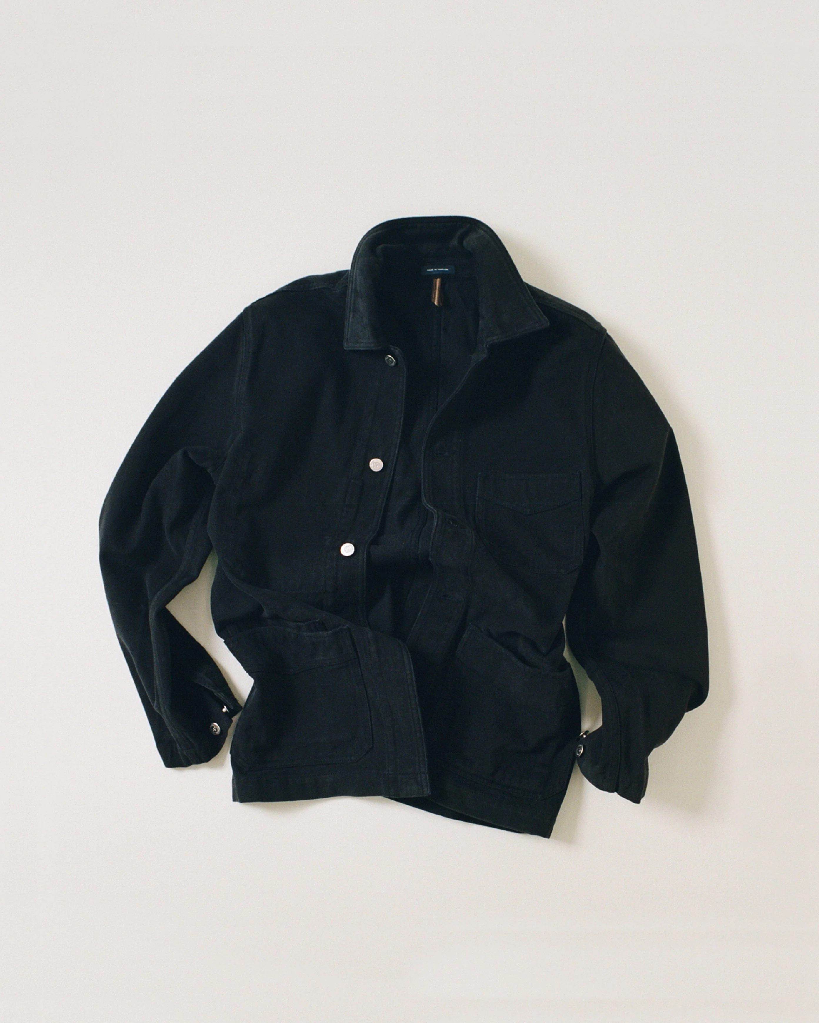 French Blue Heavy Twill Cotton Five-Pocket Chore Jacket