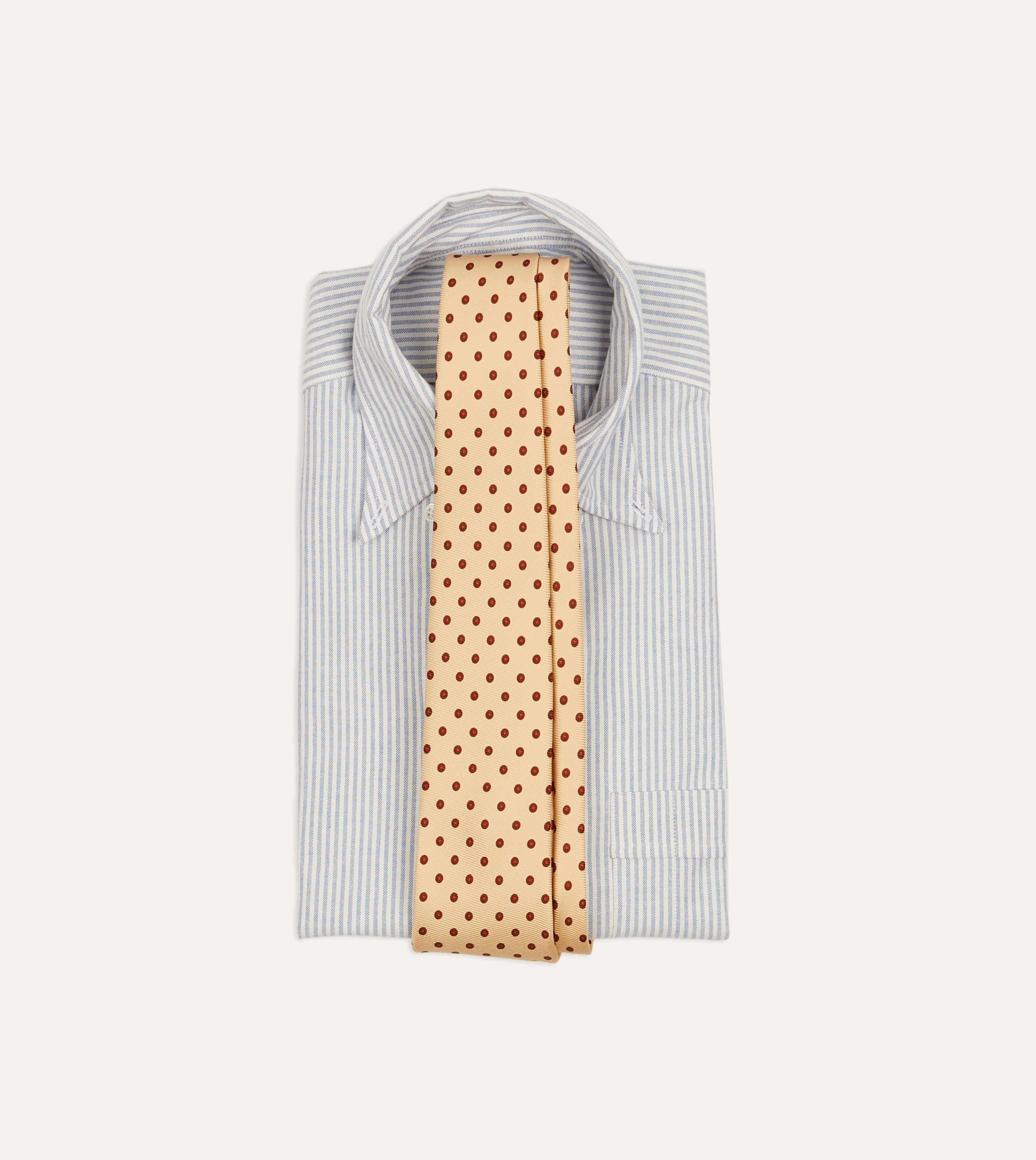 Gold Circular Dot Silk Self Tipped Tie - Image 2