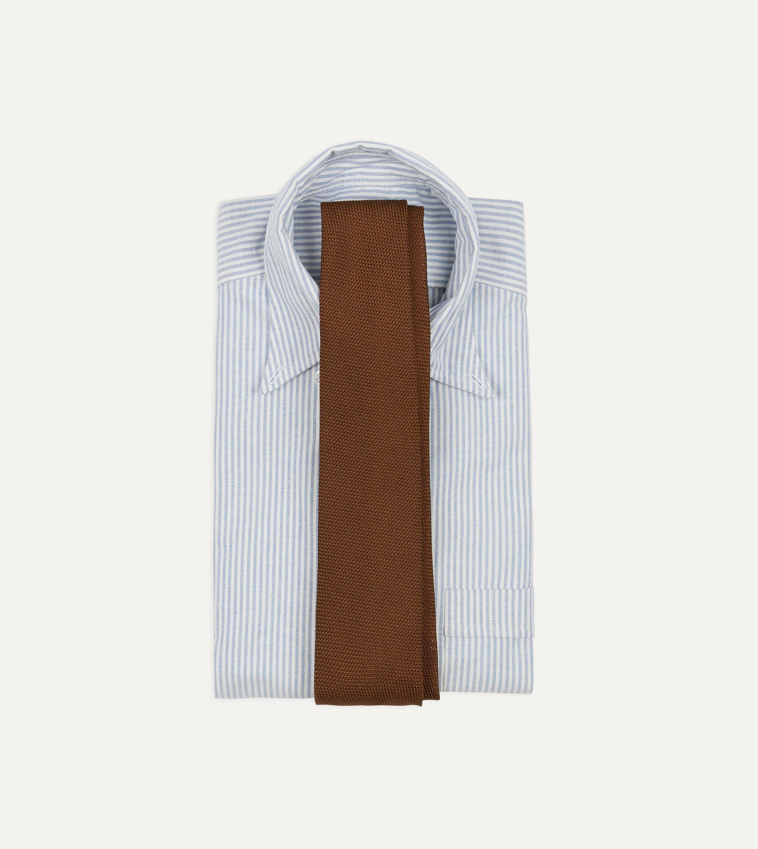 Gold Fine Woven Grenadine Silk Hand Rolled Tie - Image 2