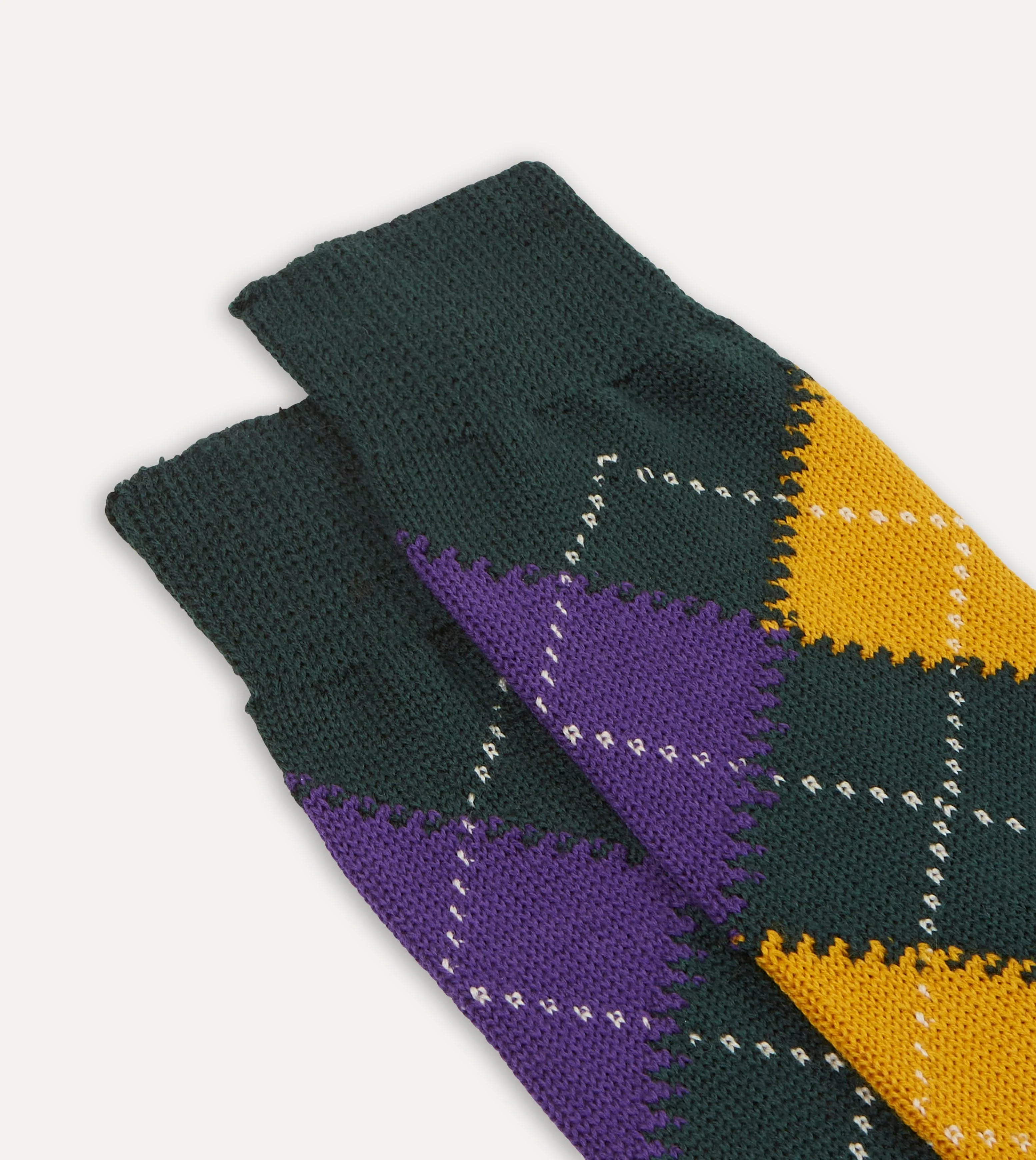 Green Argyle Wool Cotton Socks - Image 3