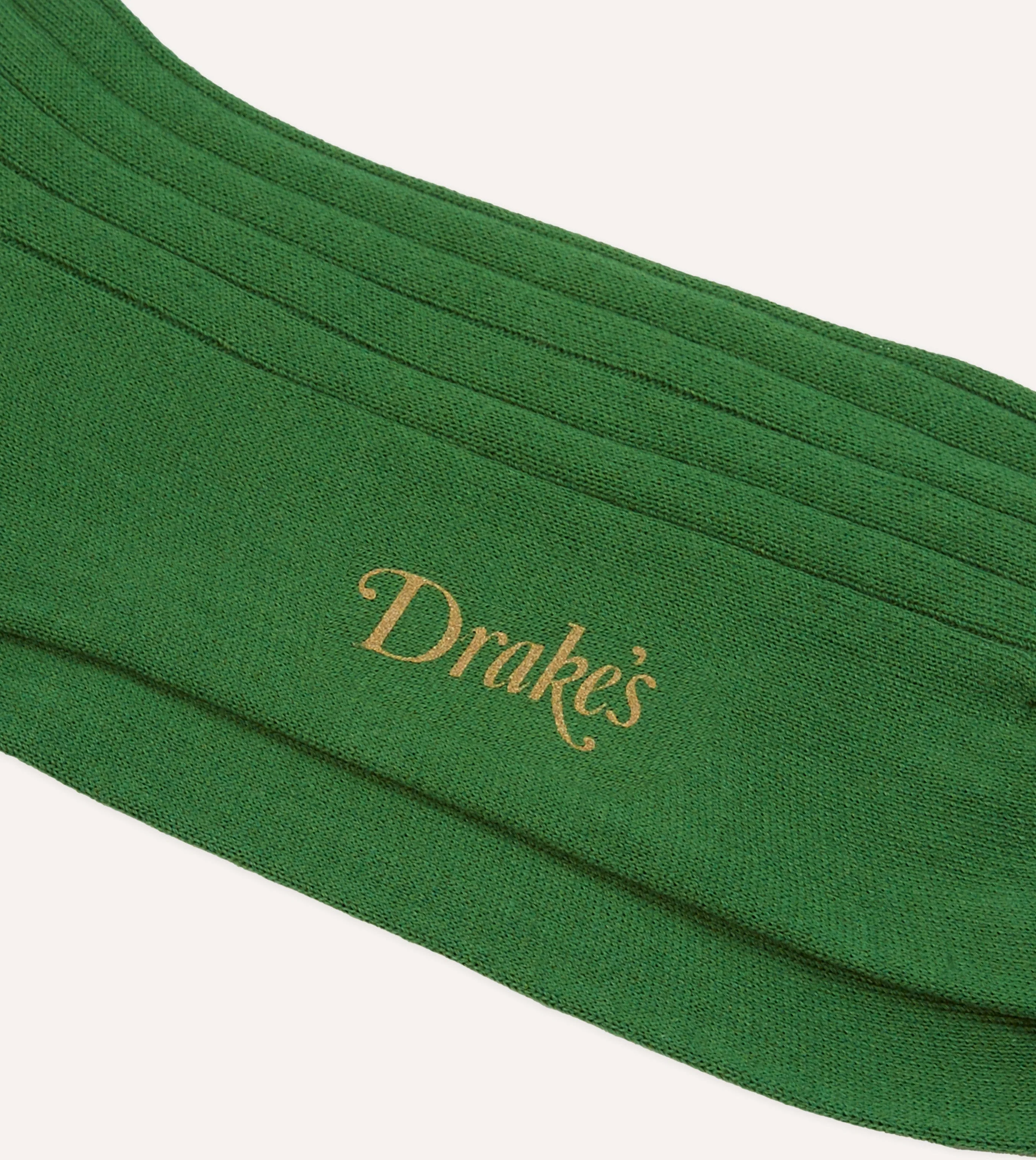 Green Cotton Mid-Calf Socks - Image 2