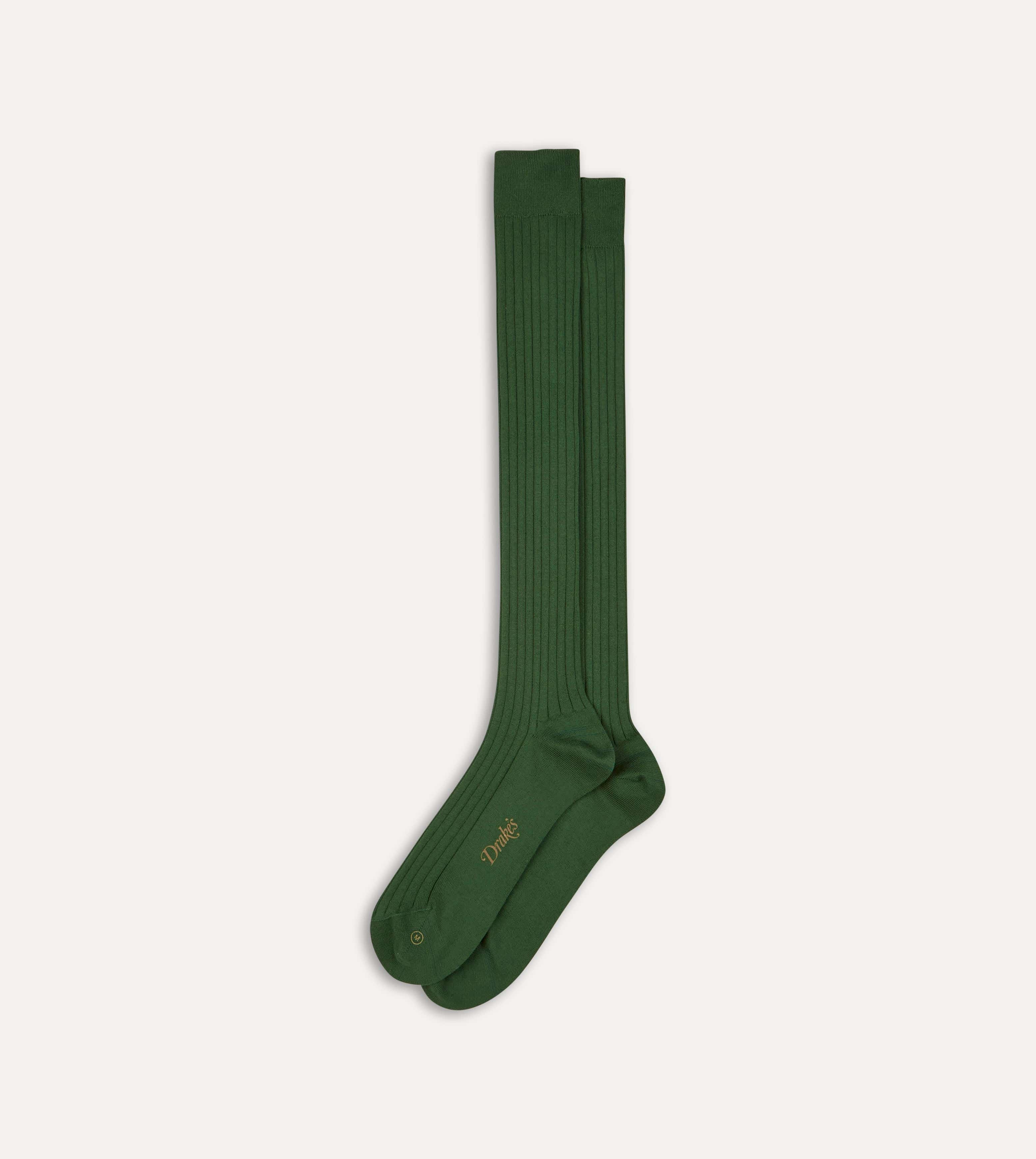 Green Cotton Over-the-Calf Socks - Image 4
