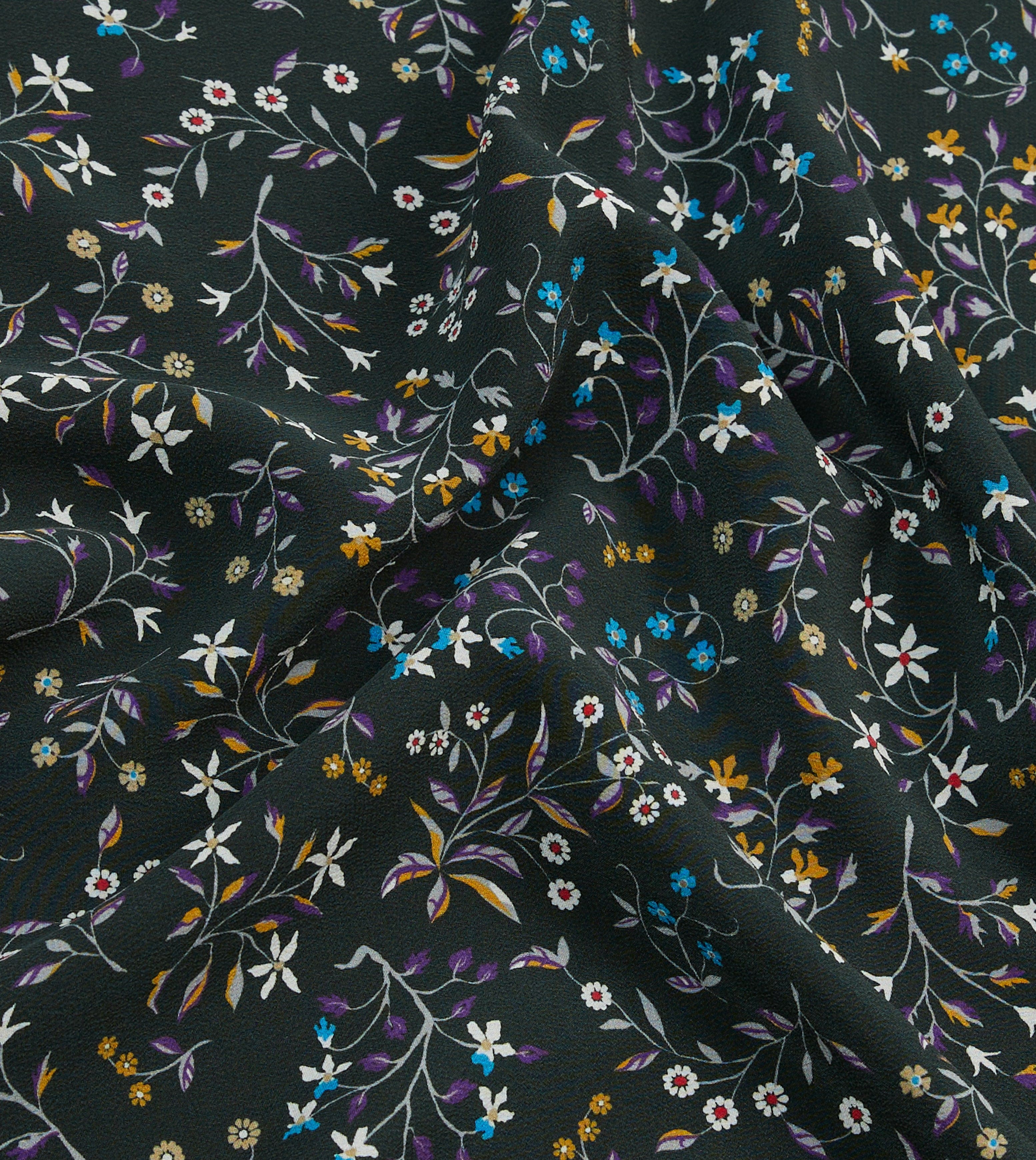 Green Floral Print Silk Pocket Square - Image 2