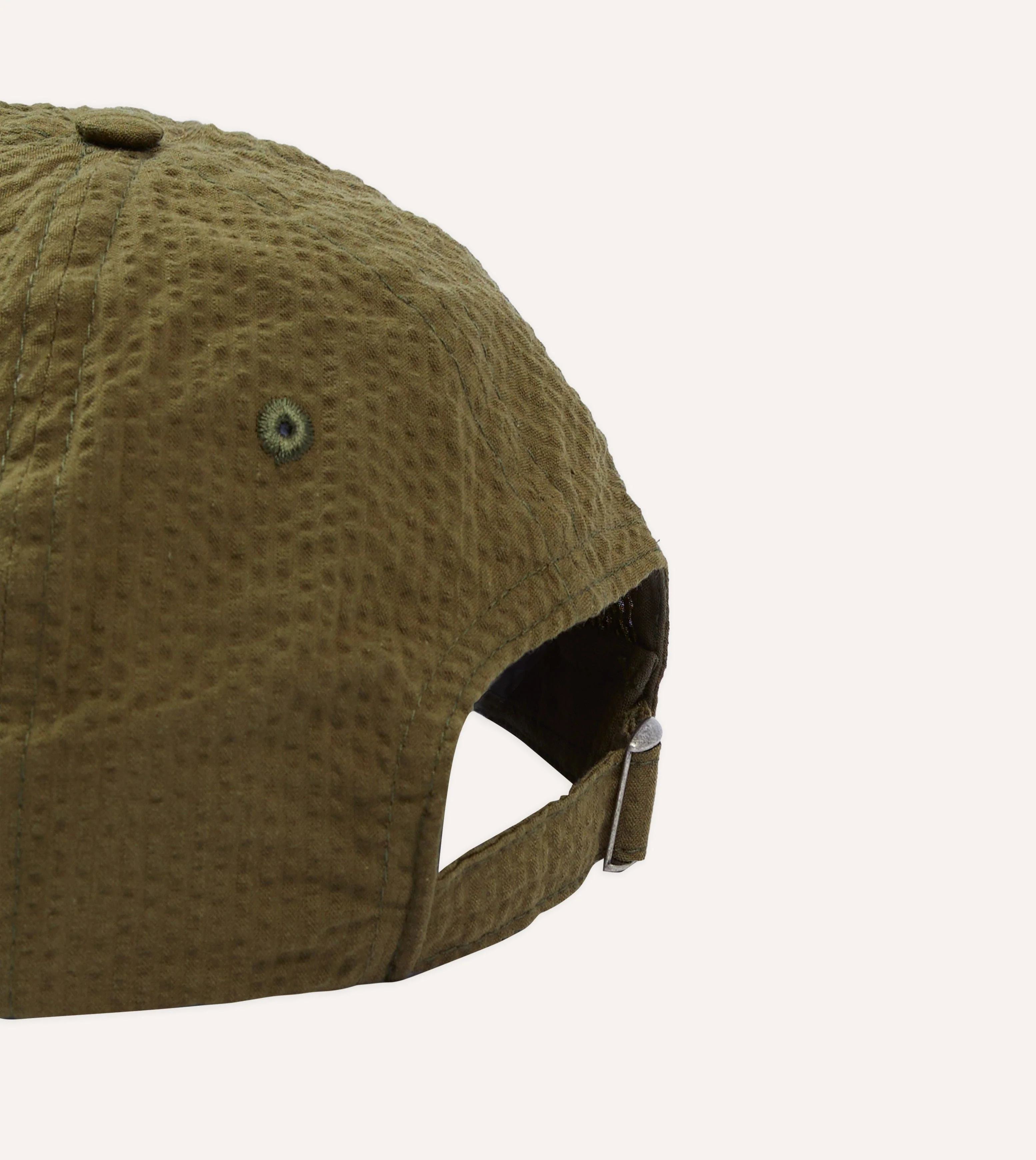 Green Seersucker Cotton Baseball Cap - Image 2