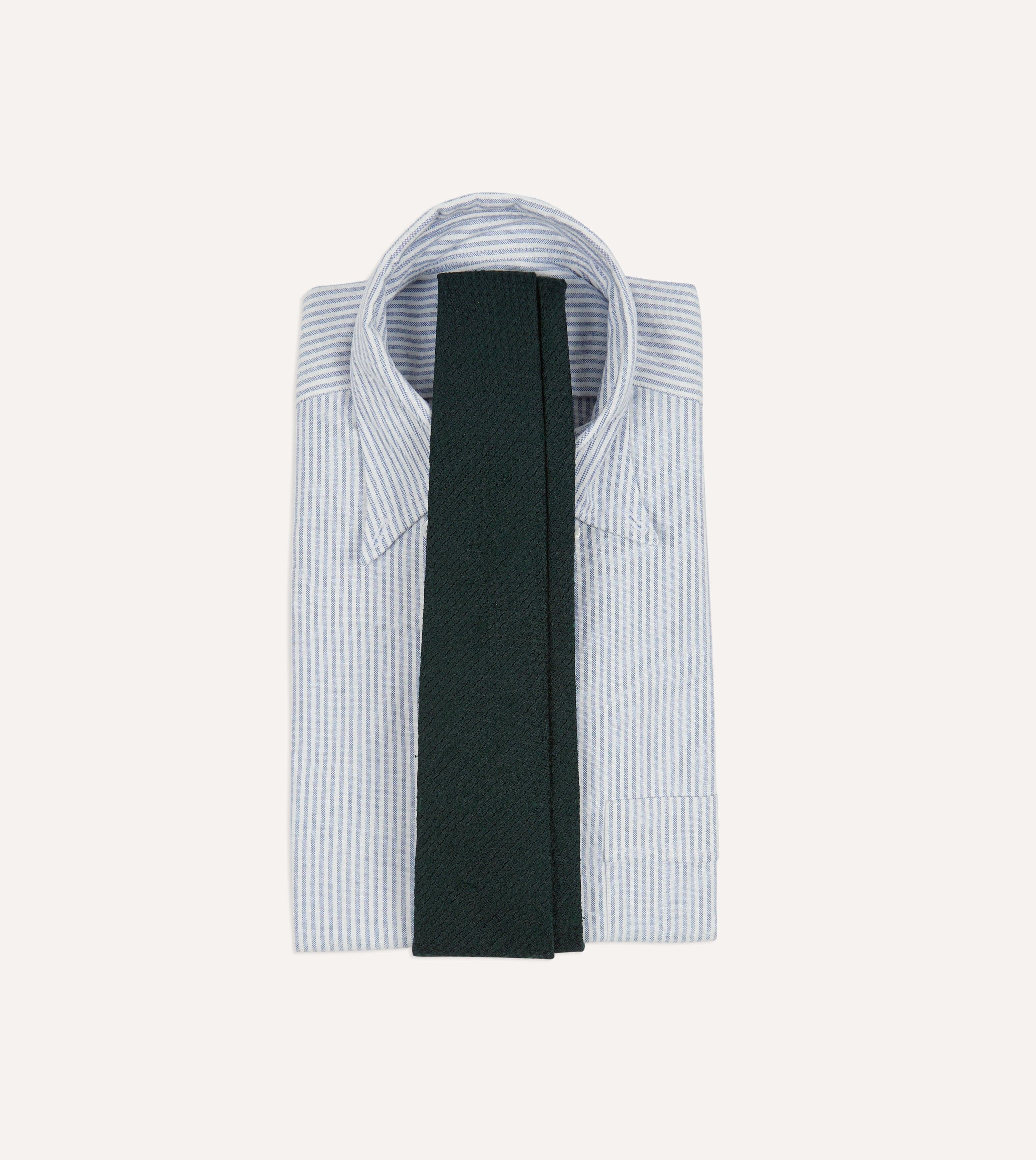 Green Shantung Silk Hand-Rolled Tie - Image 2