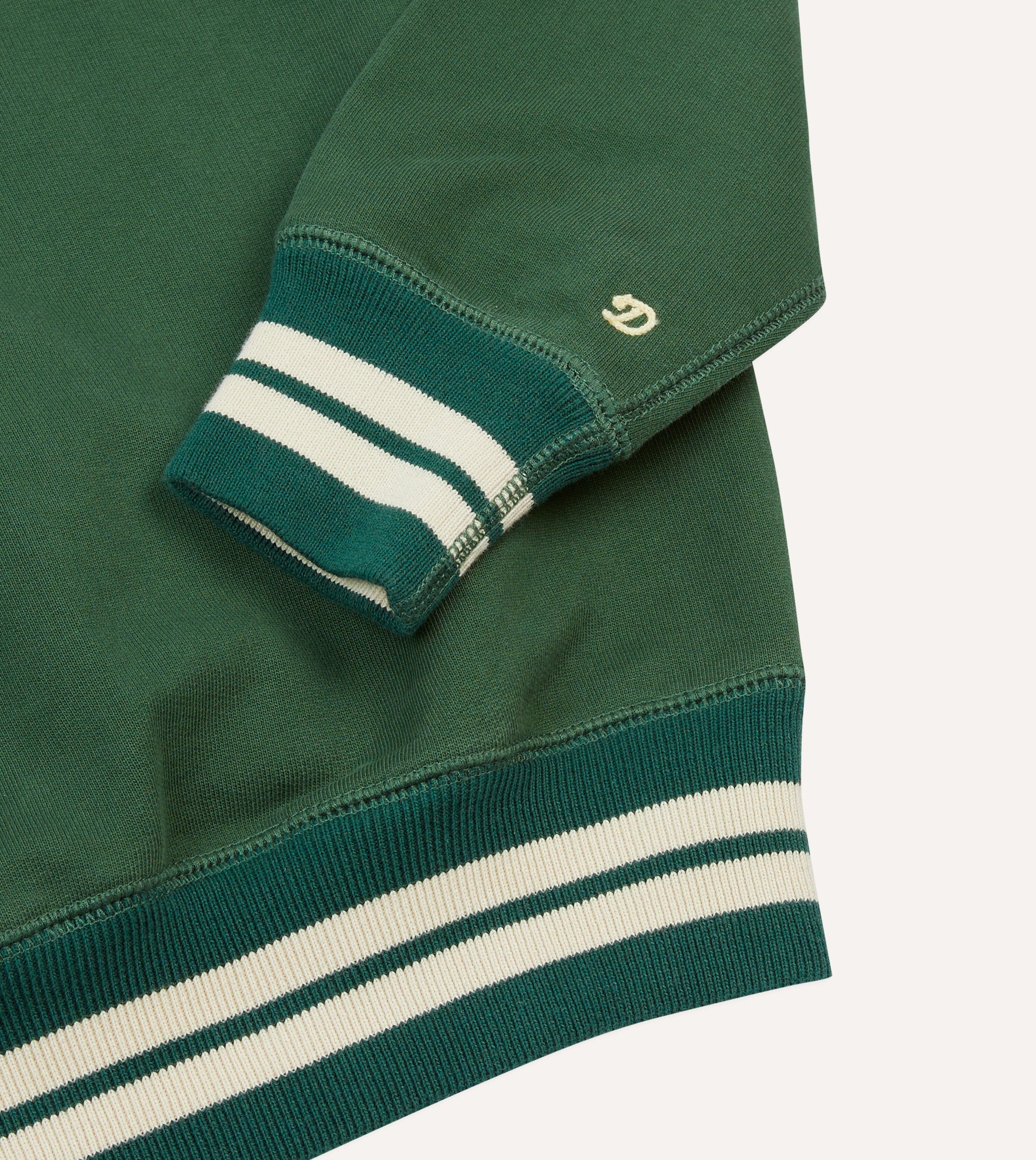 Green Striped Rib Cotton Jersey Sweatshirt - Image 4