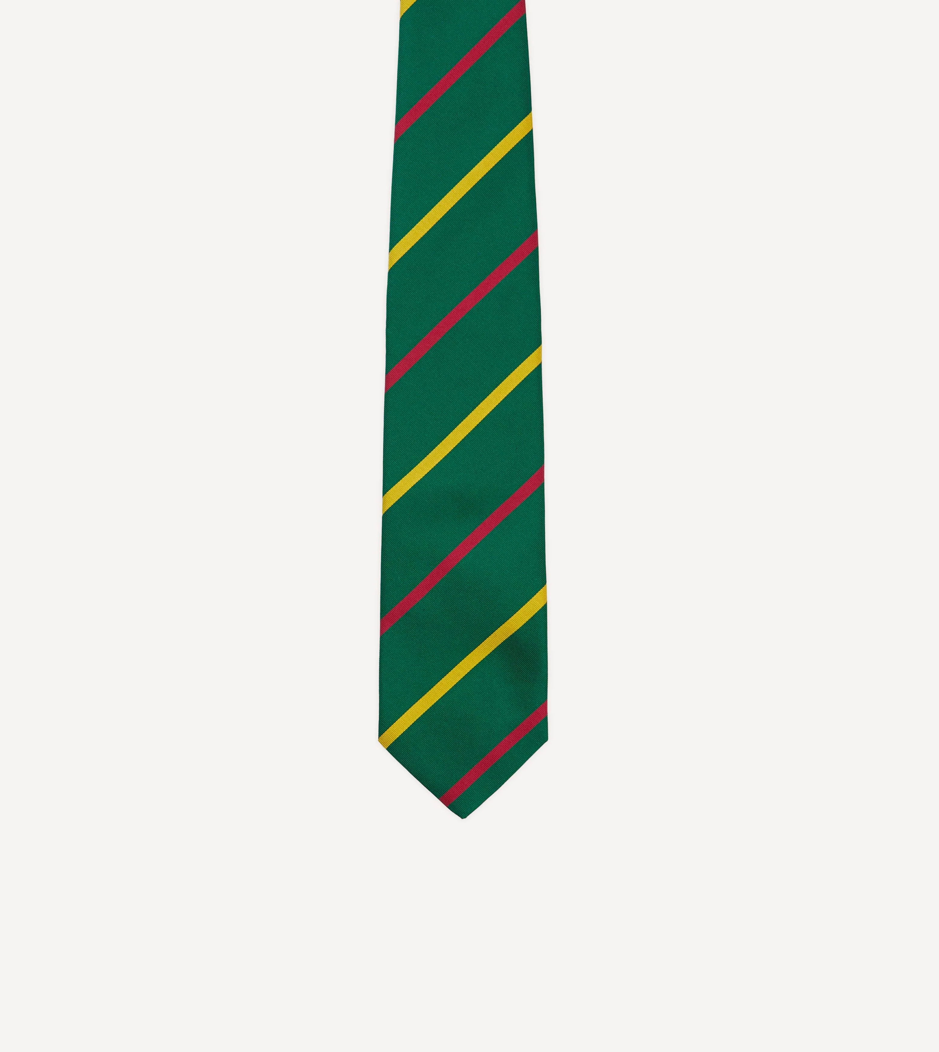 Green, Yellow and Pink Bar Stripe Mogador Silk Tipped Tie - Image 3