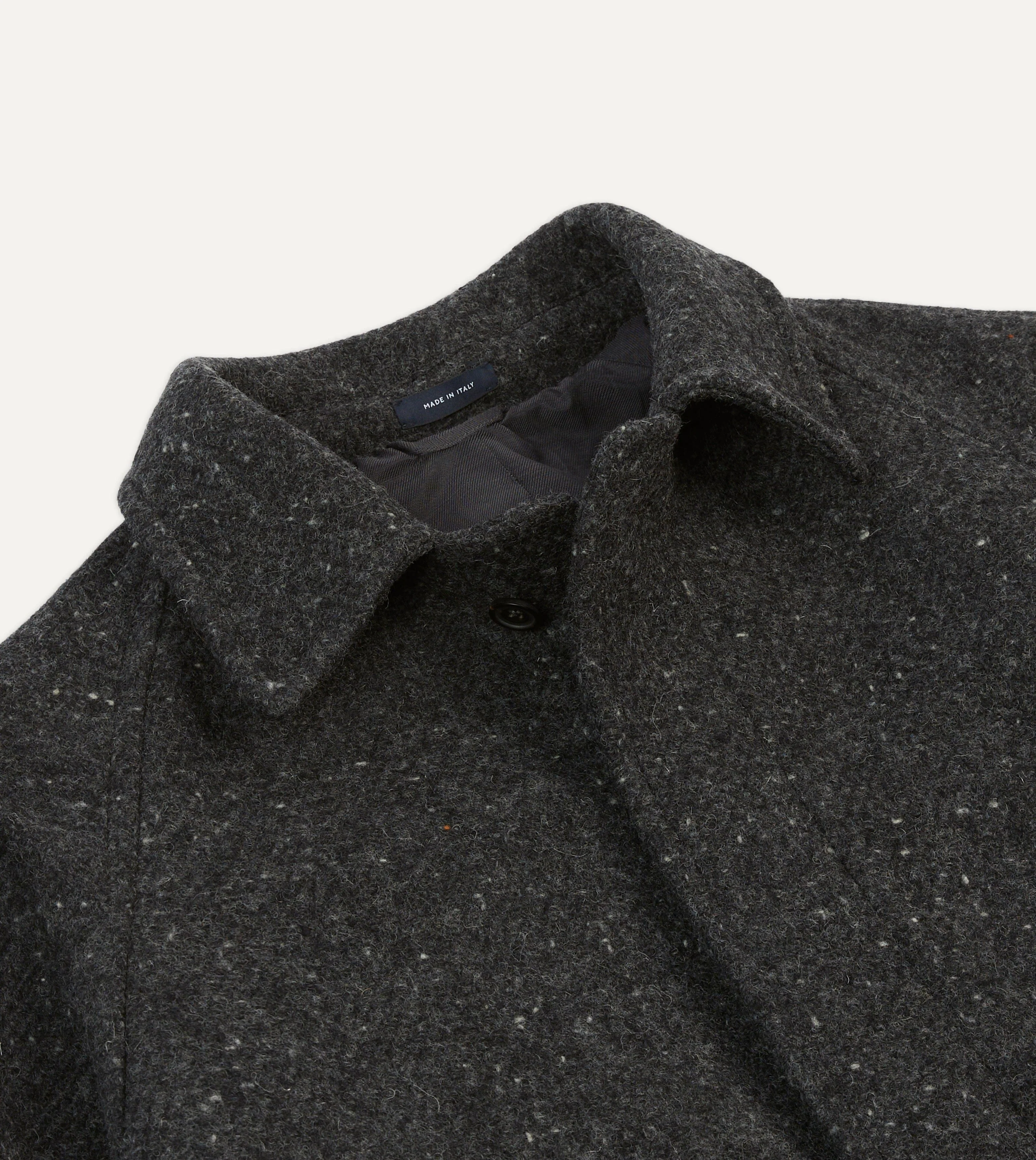 Grey Flecked Wool Raglan Coat - Image 3