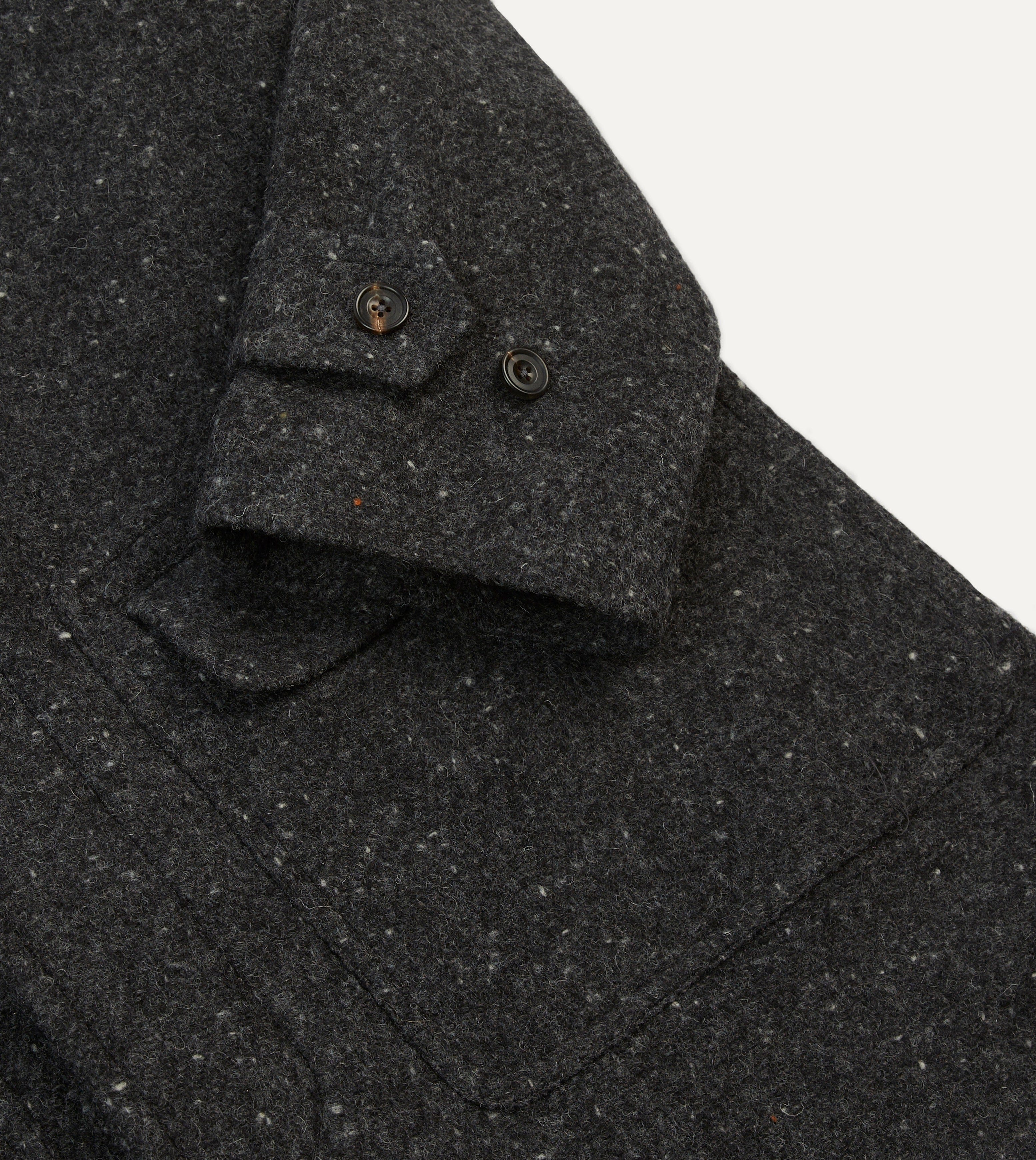 Grey Flecked Wool Raglan Coat - Image 4