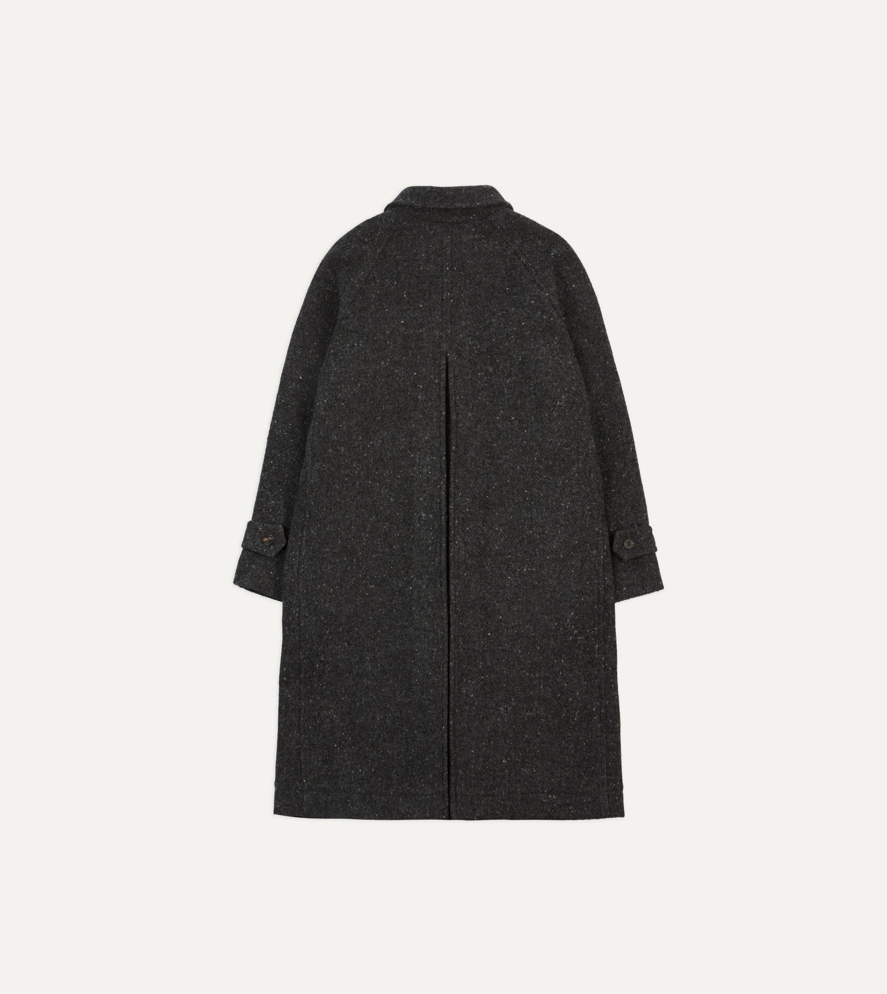 Grey Flecked Wool Raglan Coat - Image 9