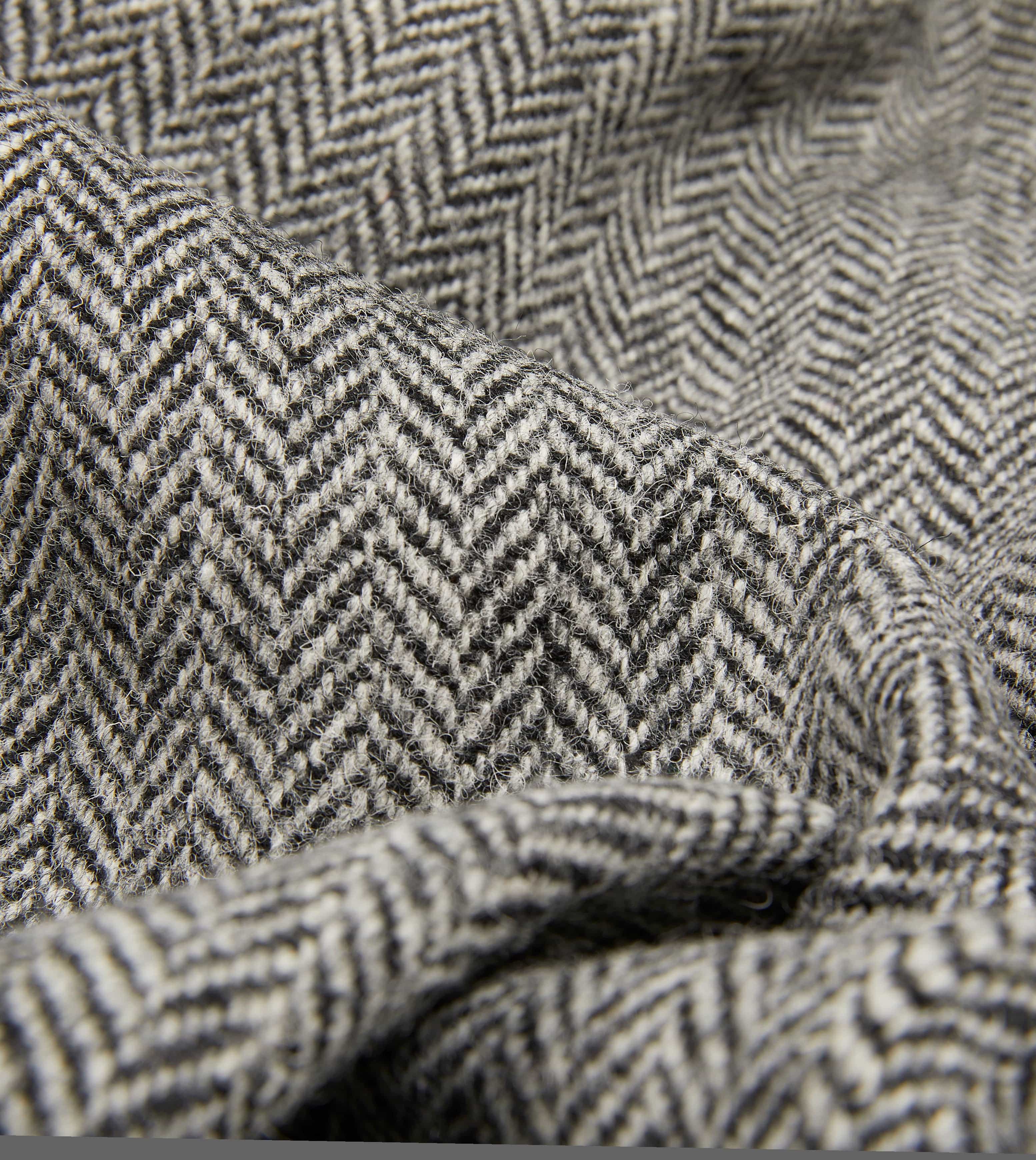 Grey Herringbone Harris Tweed One Pleat Games Trousers - Image 2