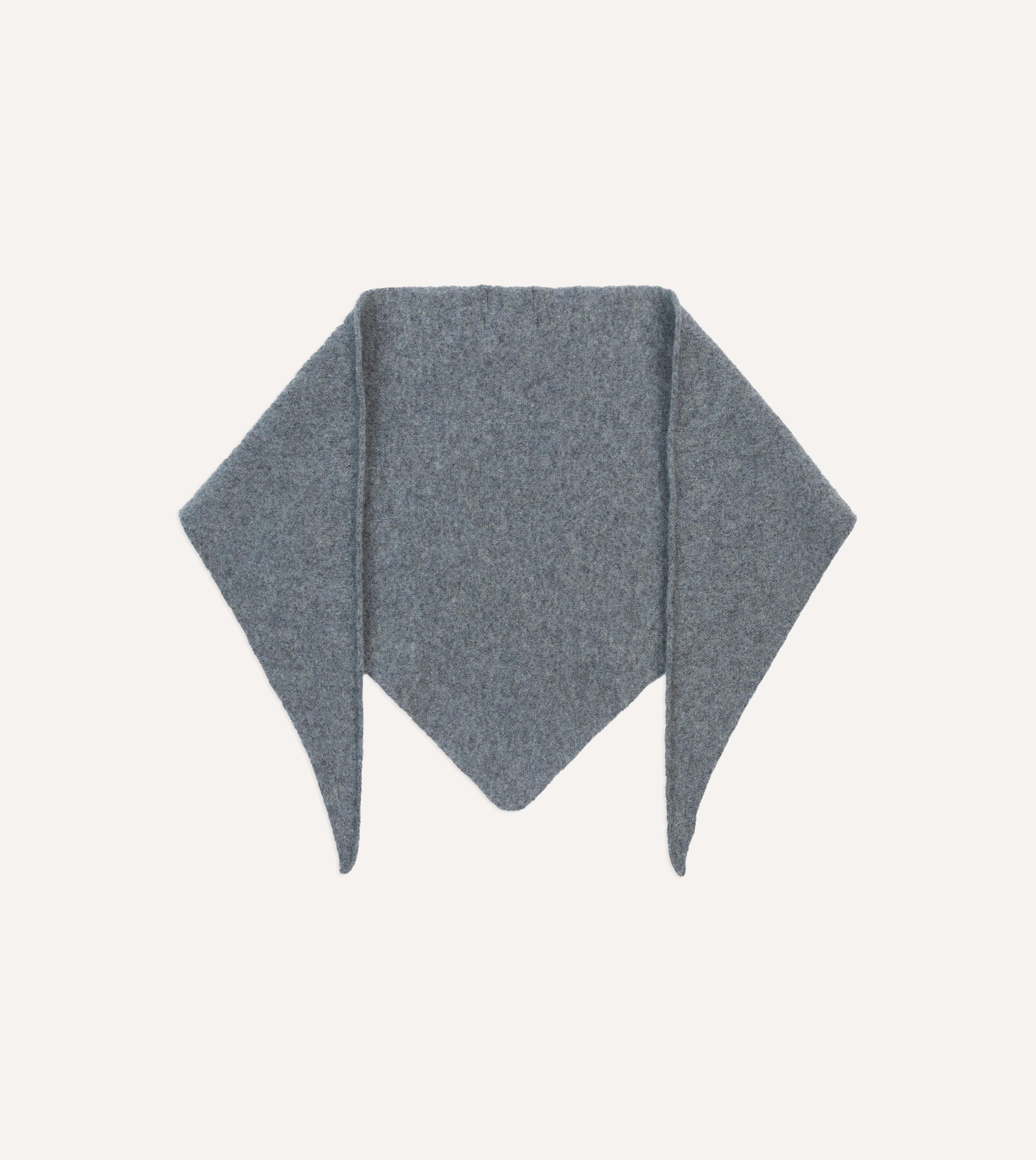 Grey Lambswool Triangle Neck Scarf - Image 4