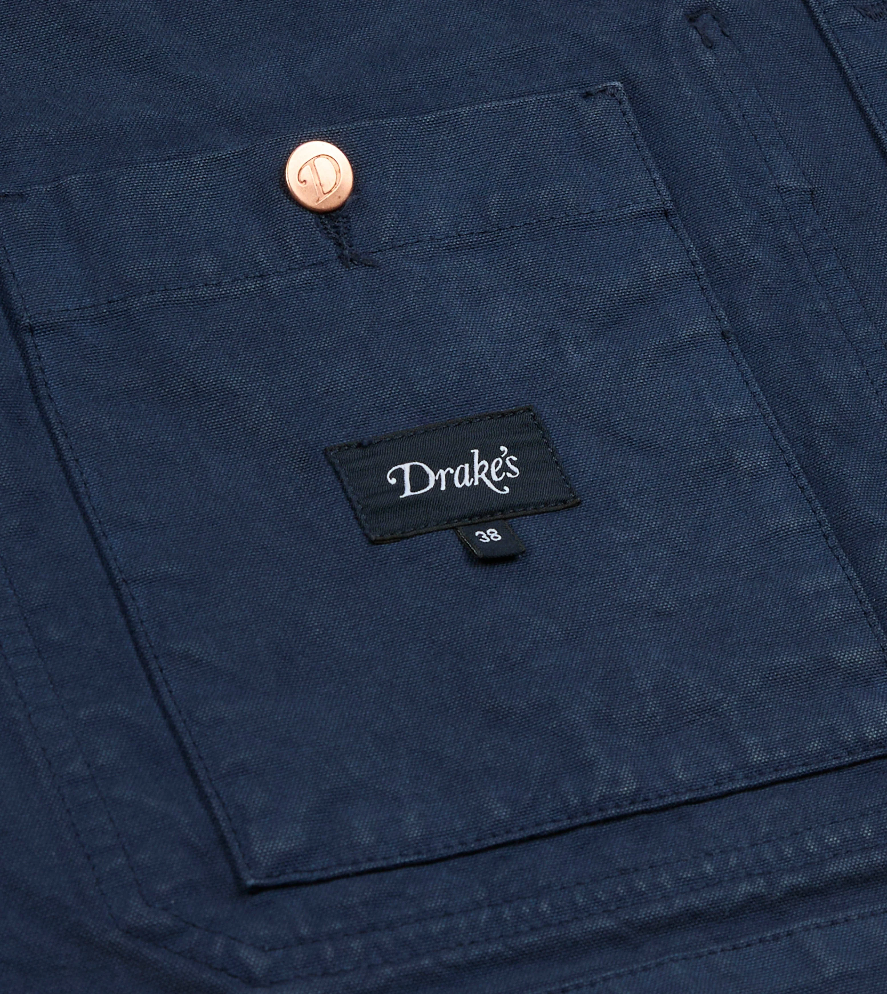 Kennedy by Drake’s Navy Cotton Duck Canvas Five-Pocket Chore Jacket - Image 8