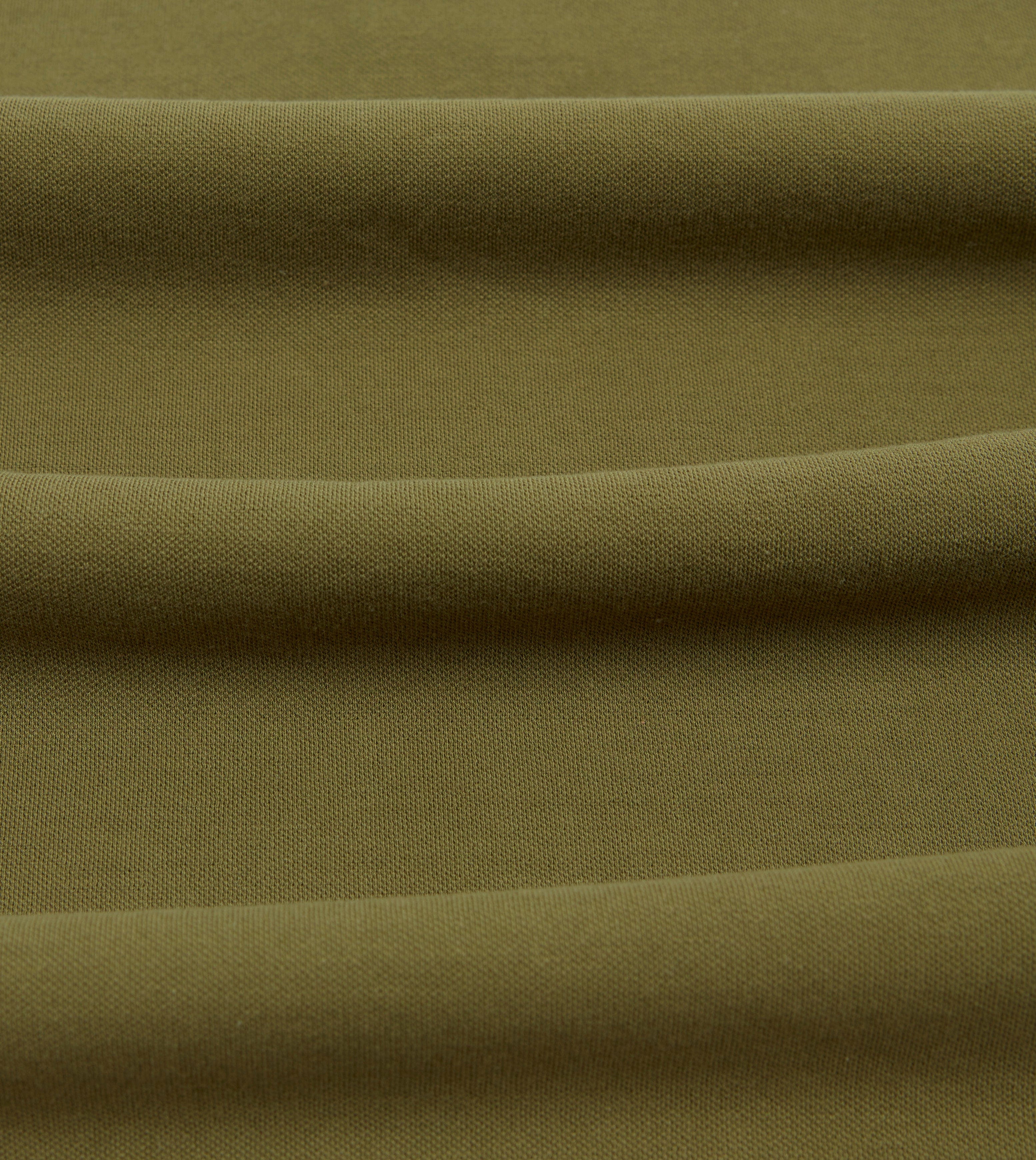 Khaki Piqué Cotton Polo Shirt - Image 2