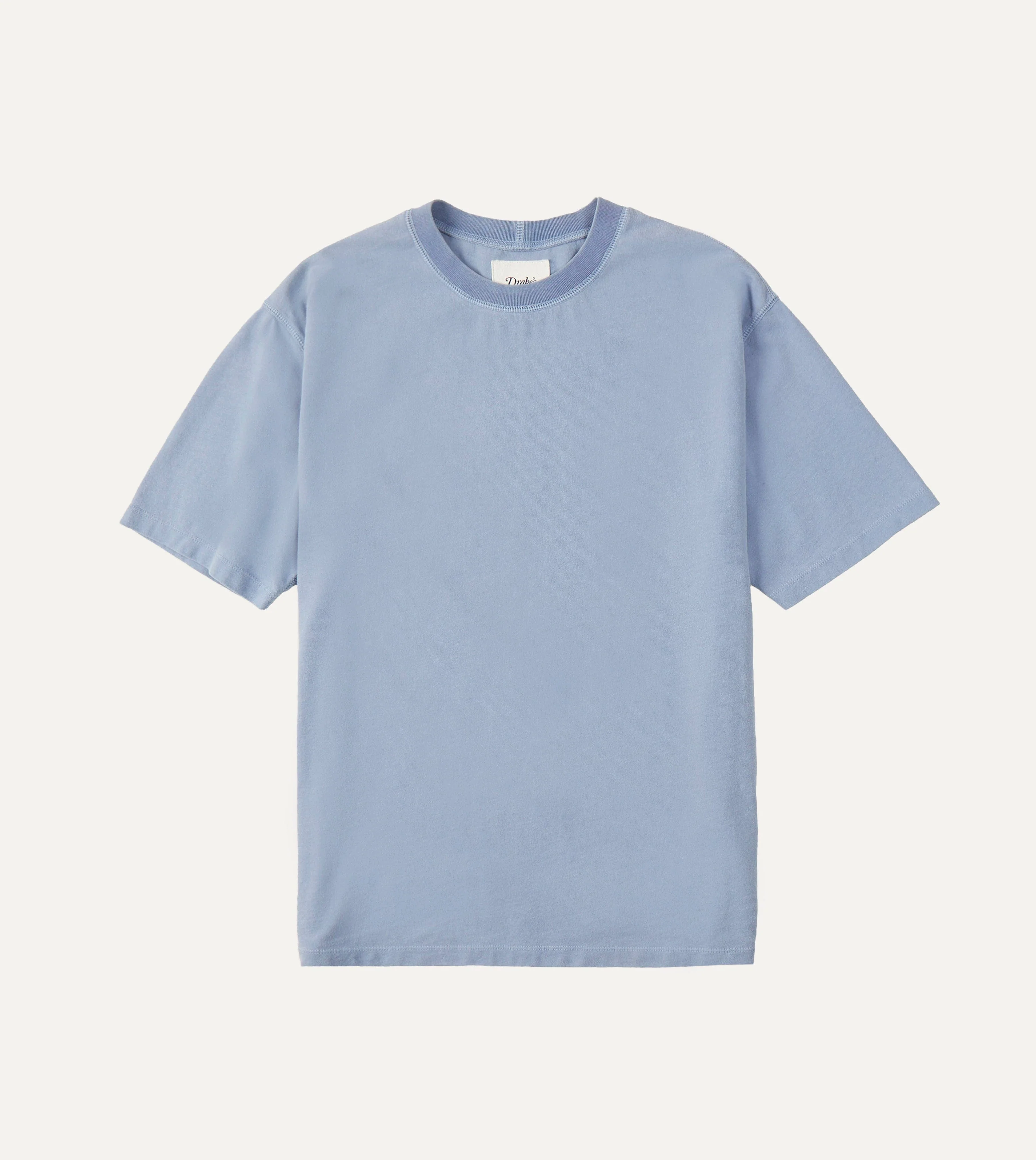 Light Indigo Cotton Crew Neck Hiking T-Shirt - Image 3