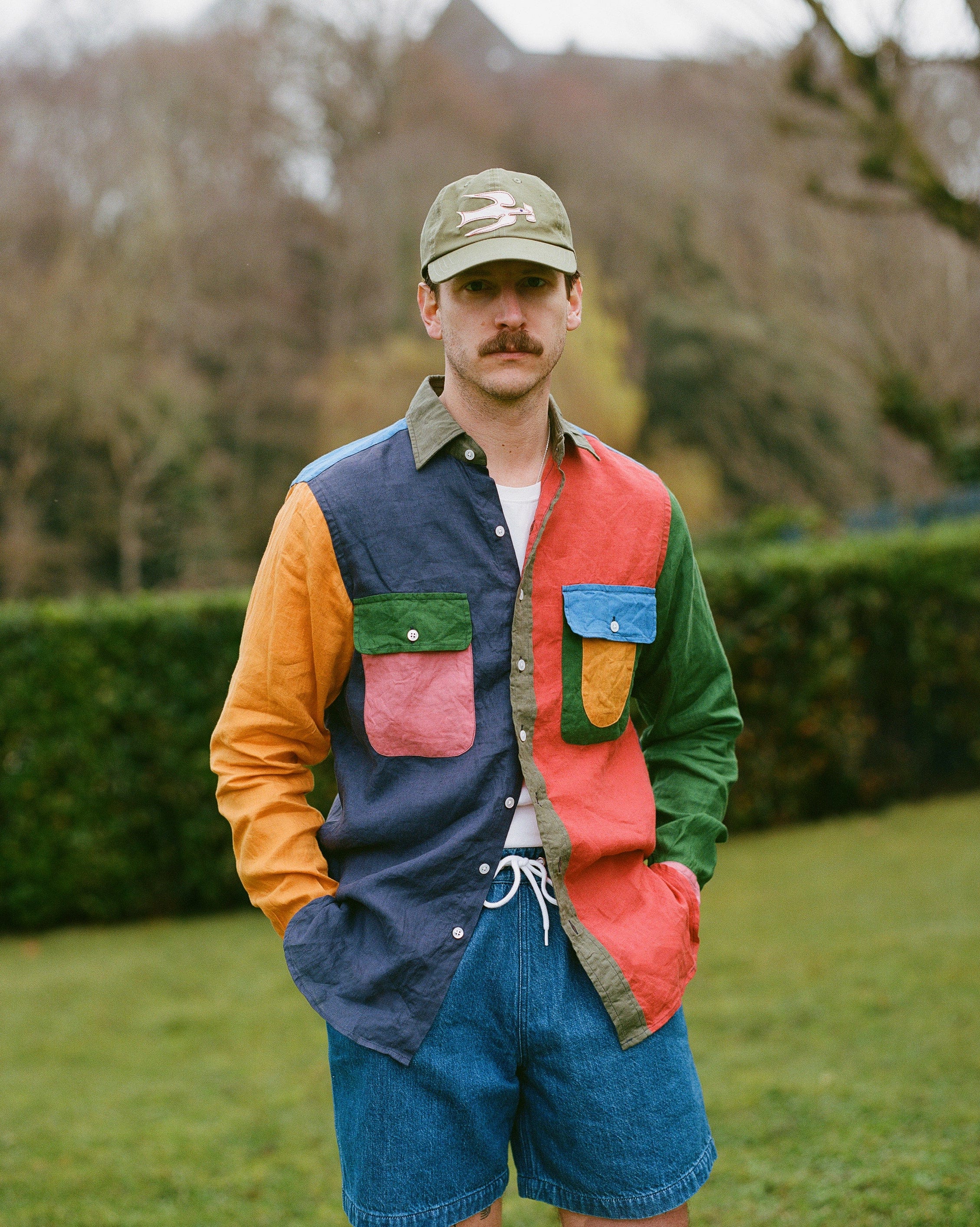 Multicoloured Linen Two-Pocket Fun Work Shirt - Image 7
