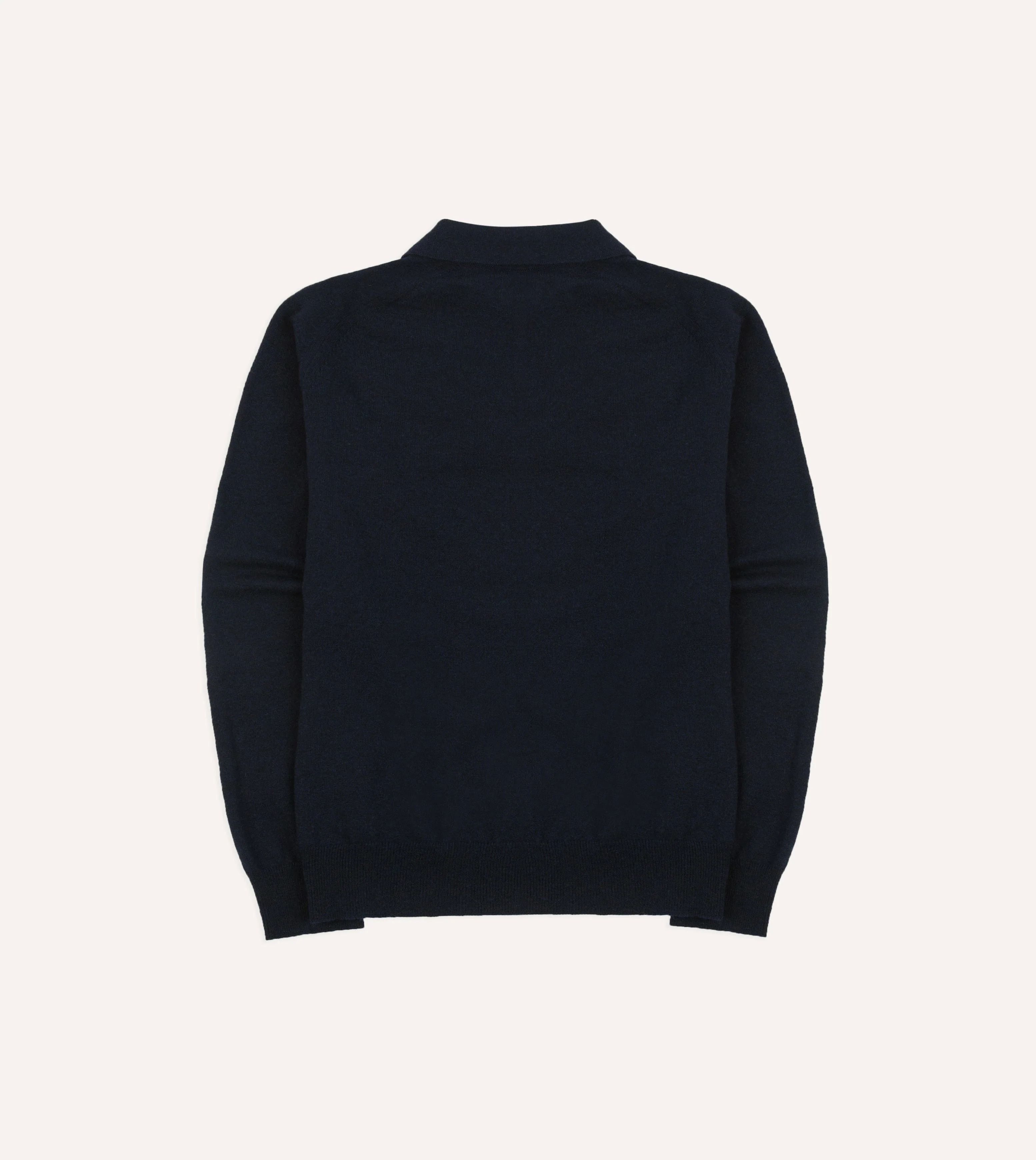 Navy Alpaca Wool Knitted Polo - Image 5