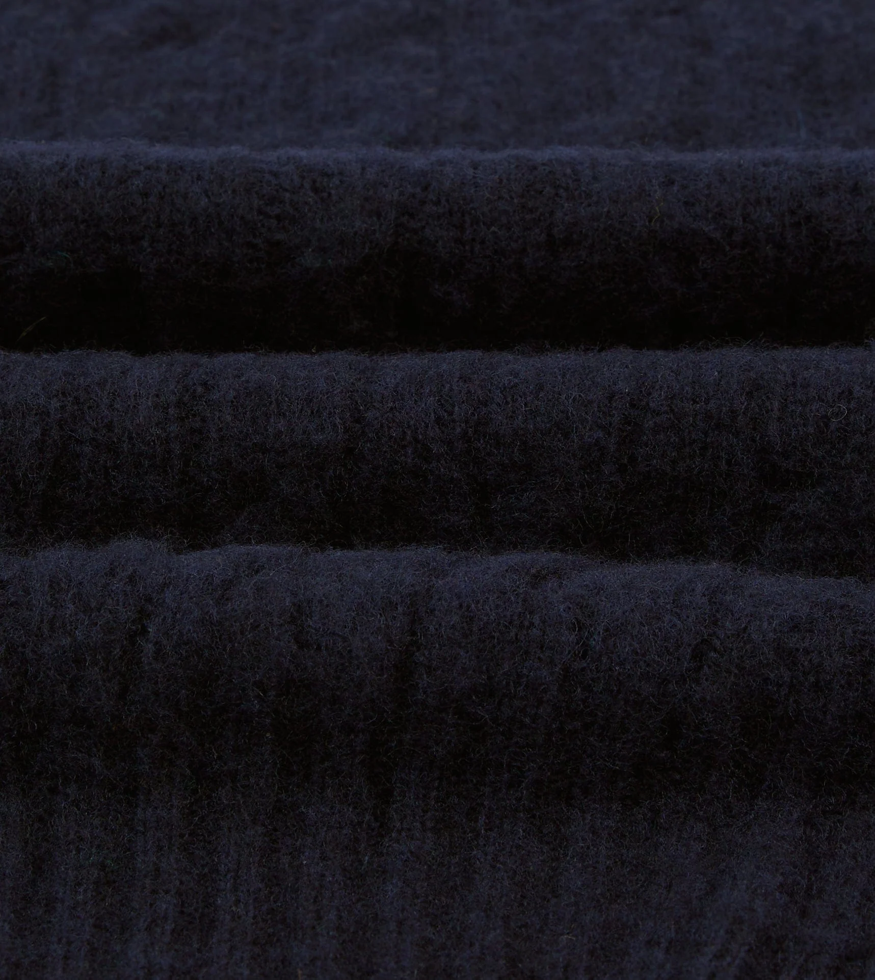 Navy Brushed Cable Knit Shetland Crew Neck Jumper - Image 2